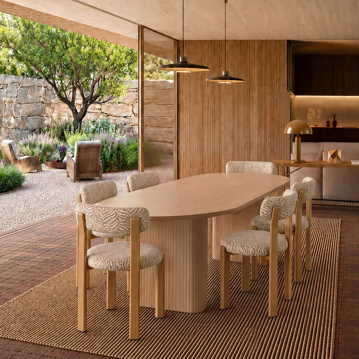 Lot de 2 chaises de table en tissu zébré, LILY couleur unique, NOW'S HOME