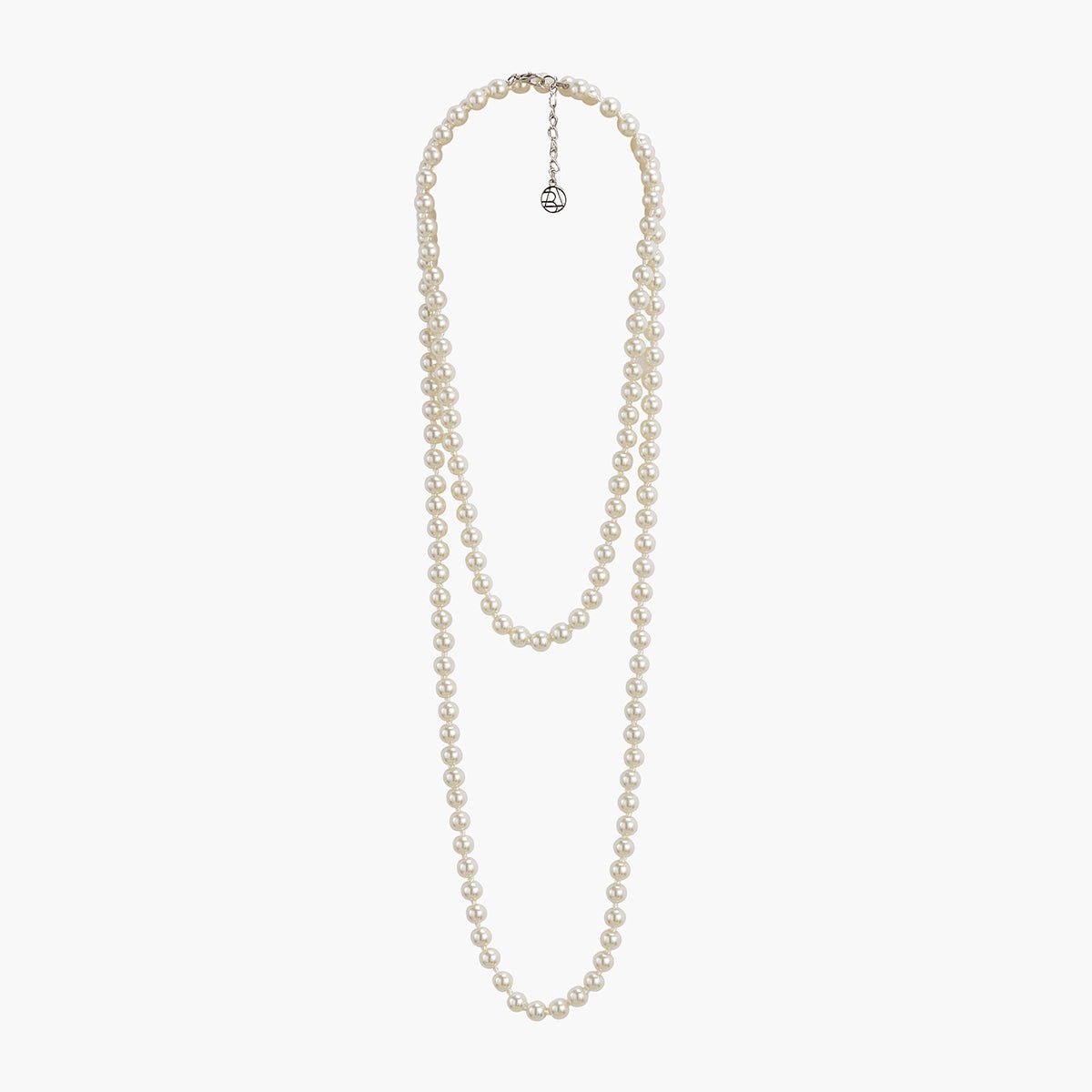 Sautoir perles de verre 8mm blanc, BALABOOSTE
