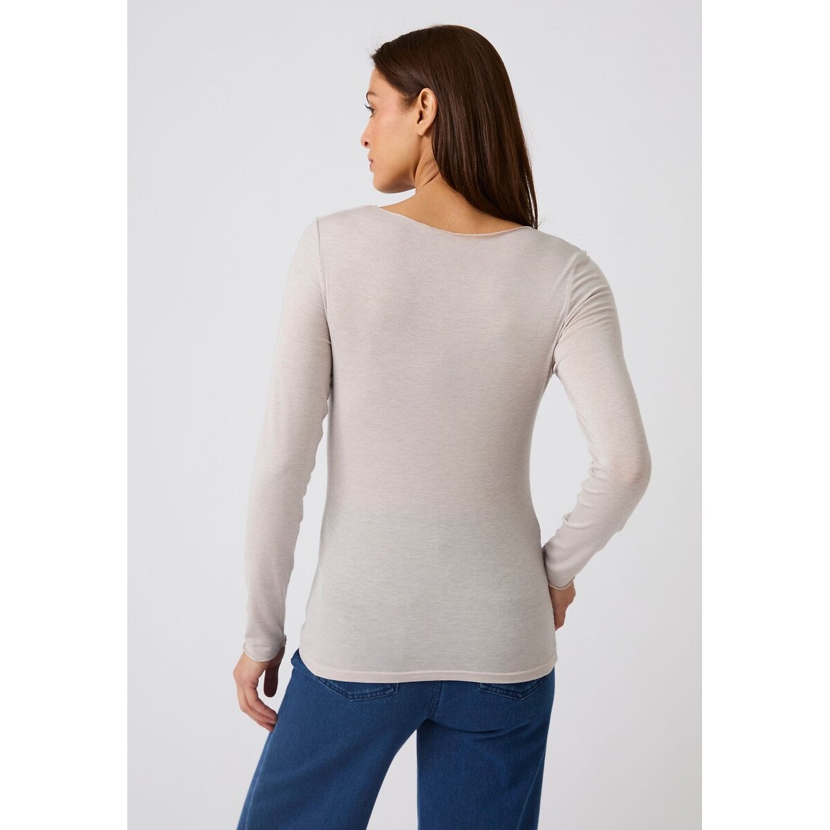 Tshirt manches longues thermolactyl SENSITIVE 2 LIGHT & WARM beige chiné, DAMART