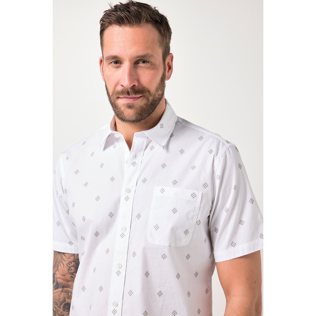 Chemise imprimé all-over blanc cassé, JP1880