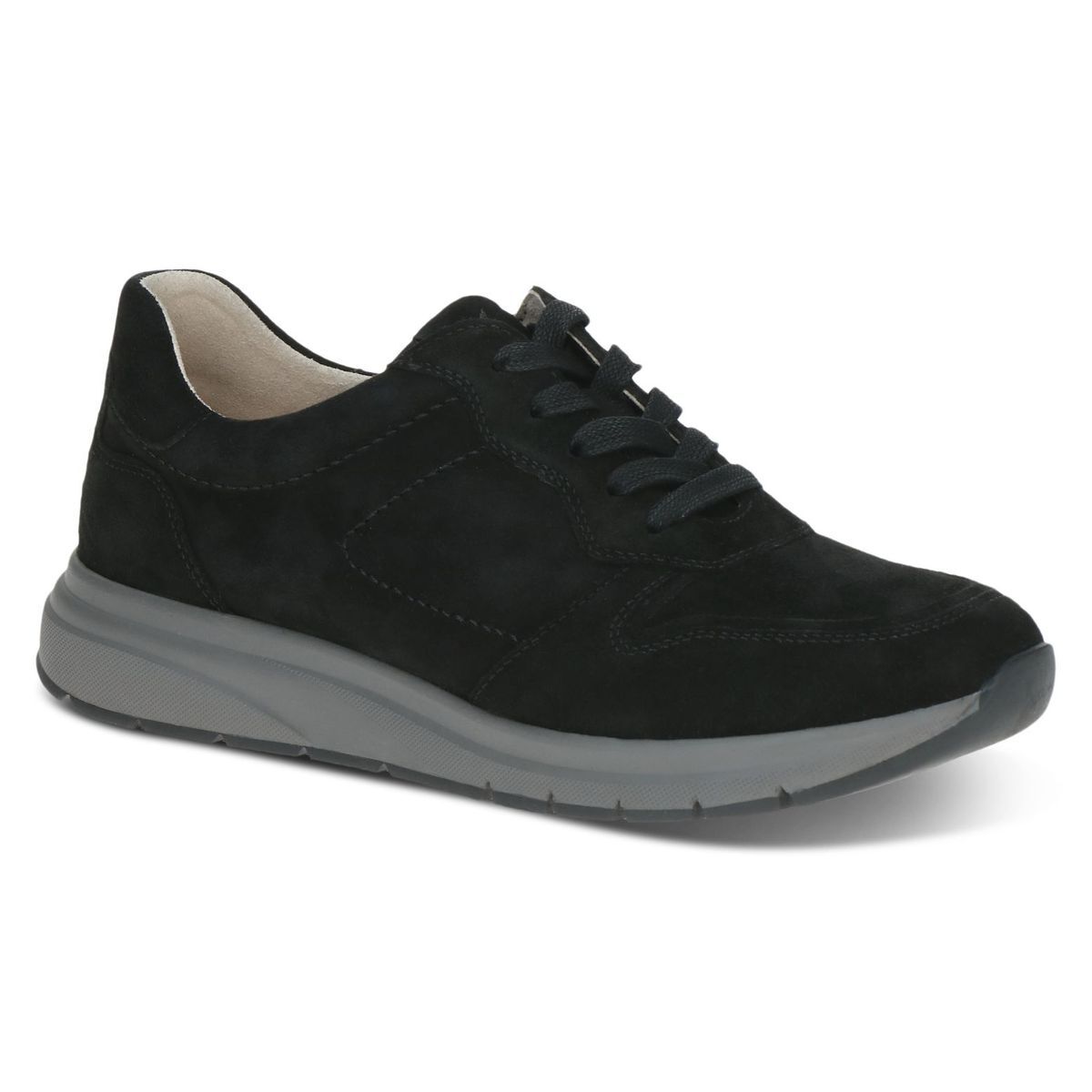 Basket en cuir noir suède, CAPRICE