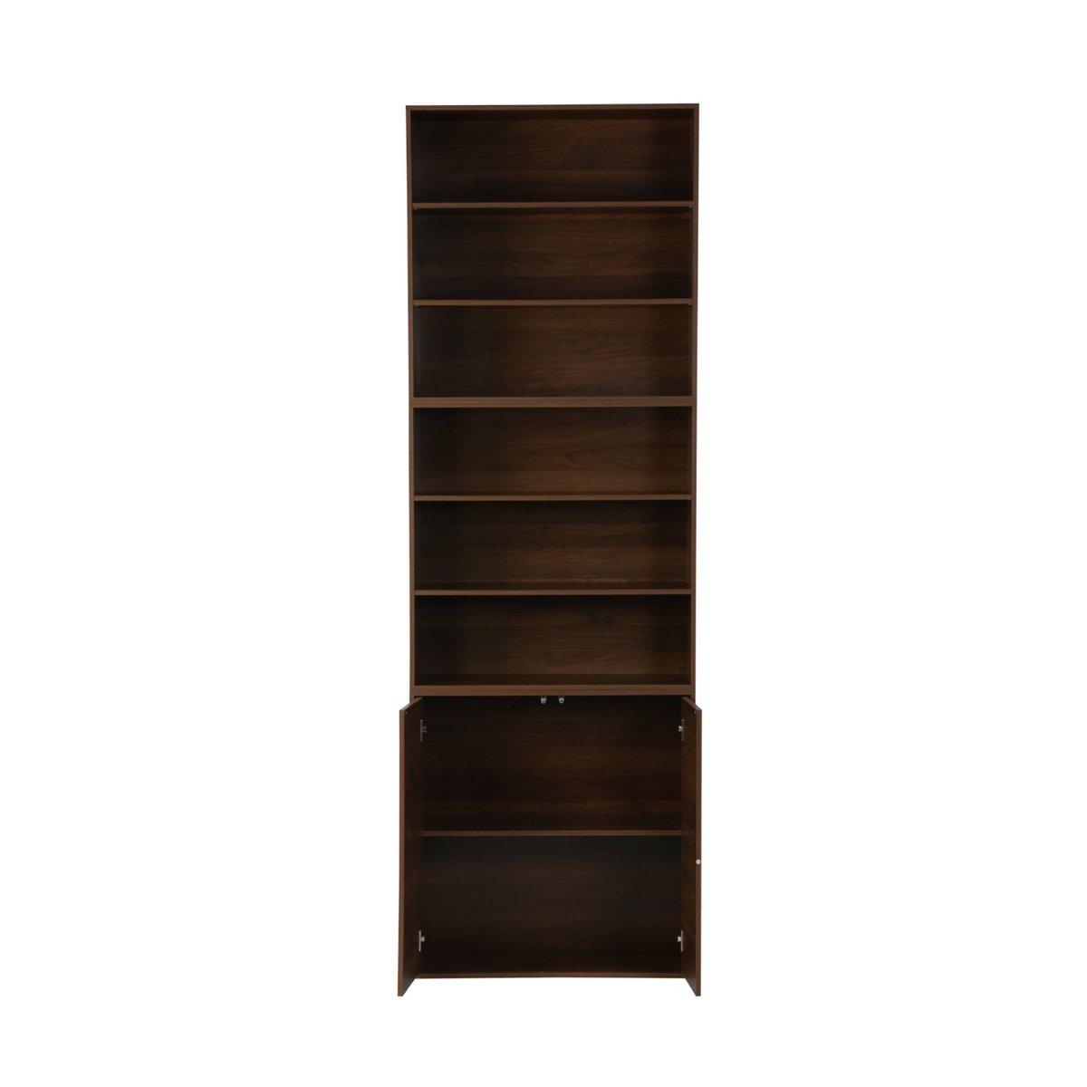 Etagère, bibliothèque modulable décor bois 3 éléments - 2 portes 5 étagères KOMPO noyer, SWEEEK