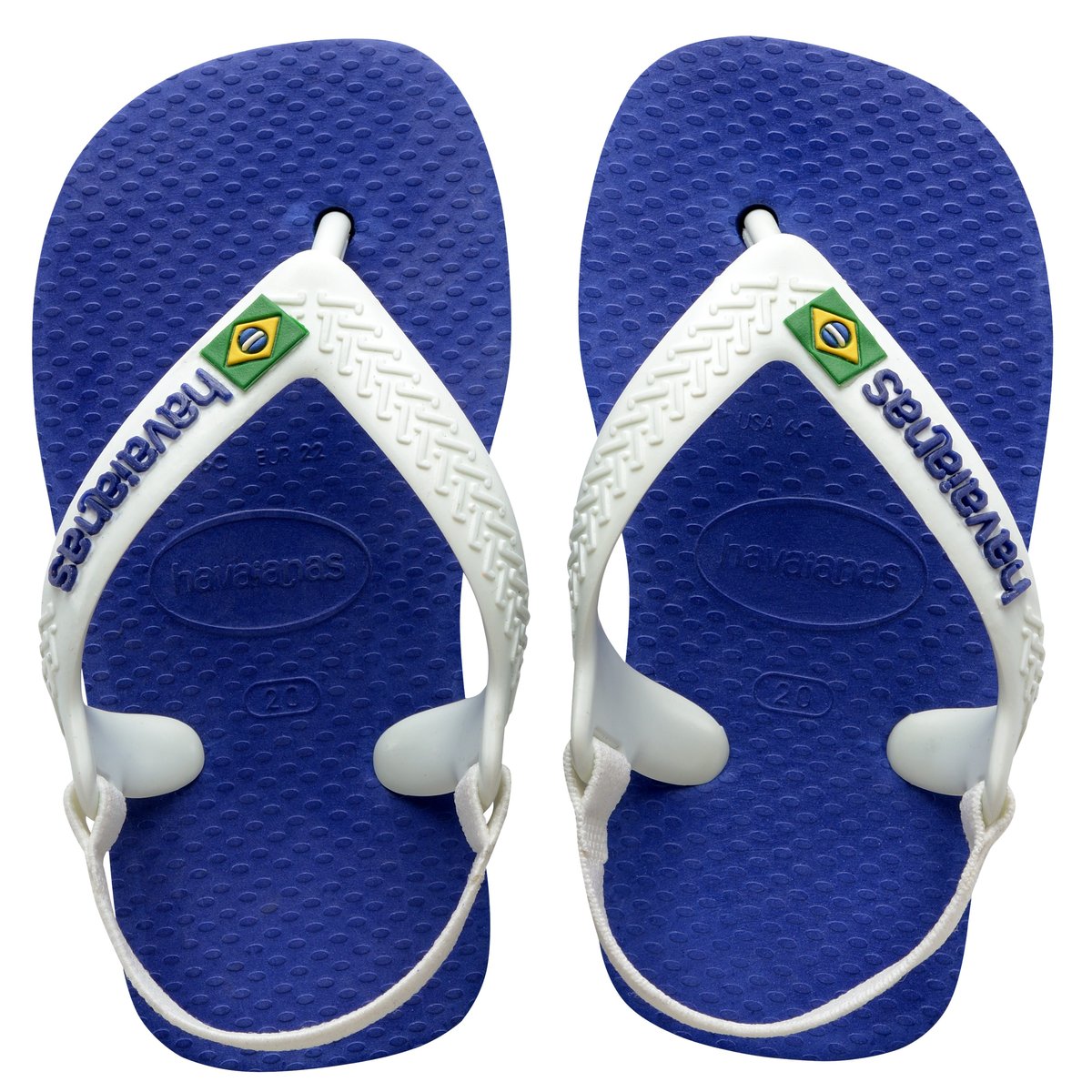 Sandales entre-doigts Baby Brasil Logo bleu, HAVAIANAS