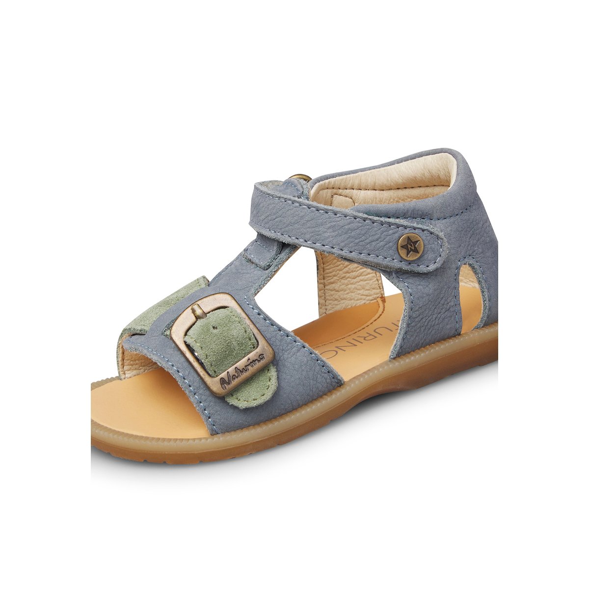 Sandales en cuir et en daim QUARZO céleste-, NATURINO