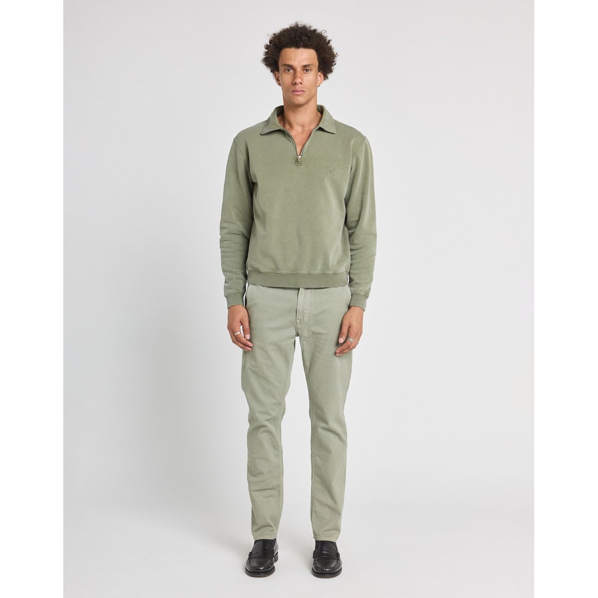 SWEAT ZIP LEAF vert pale, PULLIN