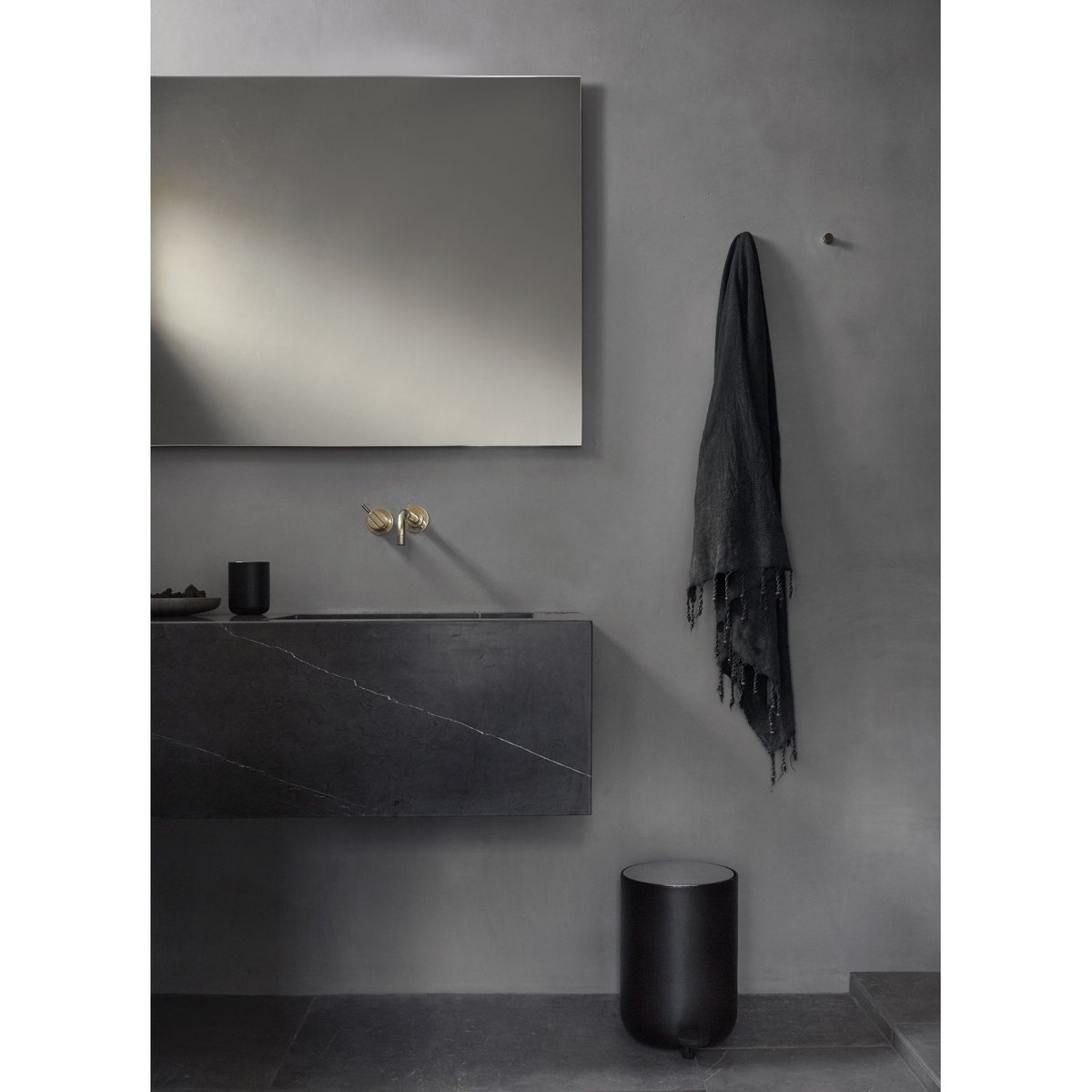 Poubelle à Pédale 7 L pour salle de bains Norm Bath noir, AUDO COPENHAGEN