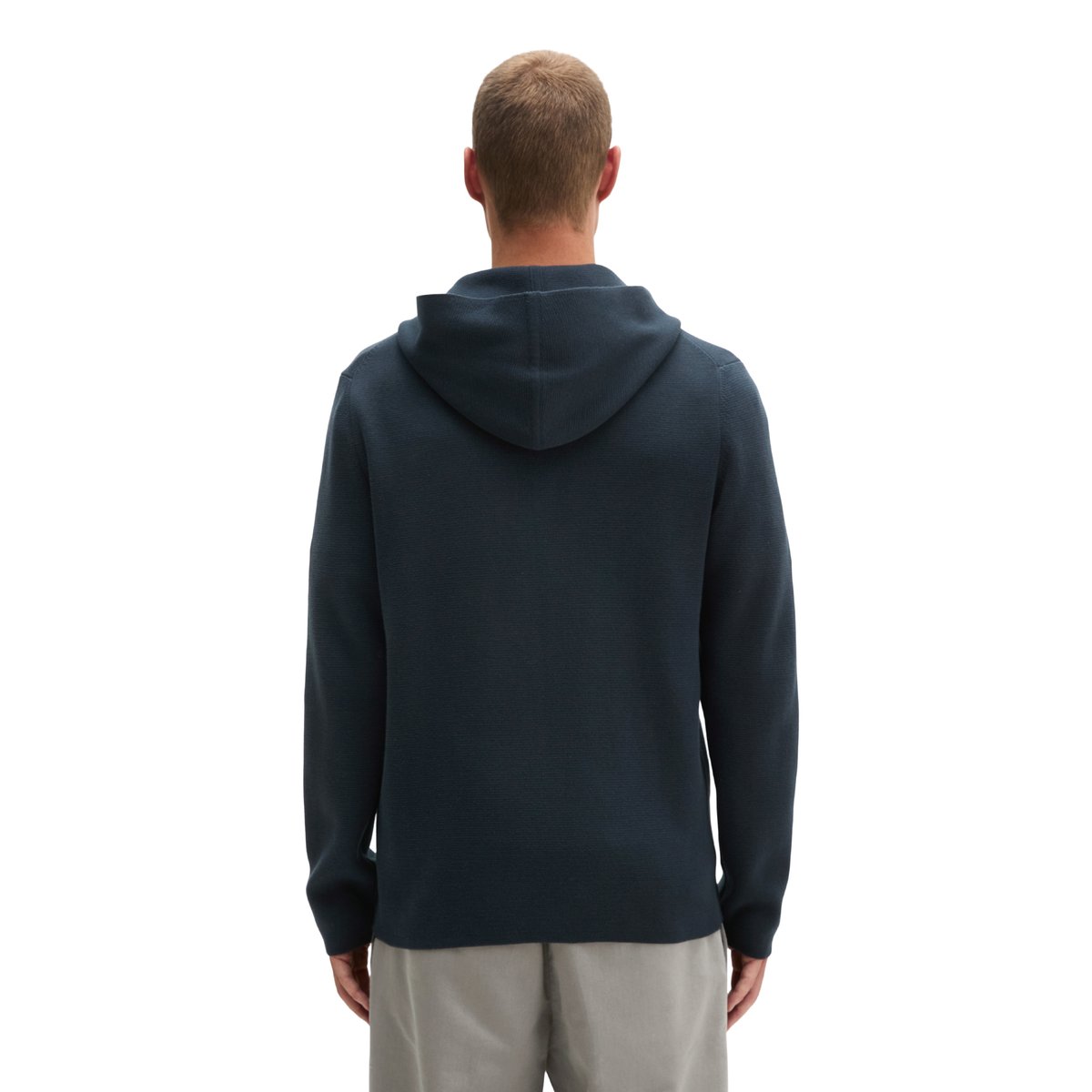 Cardigan à capuche regular en coton biologique certifié bleu, MARC O'POLO