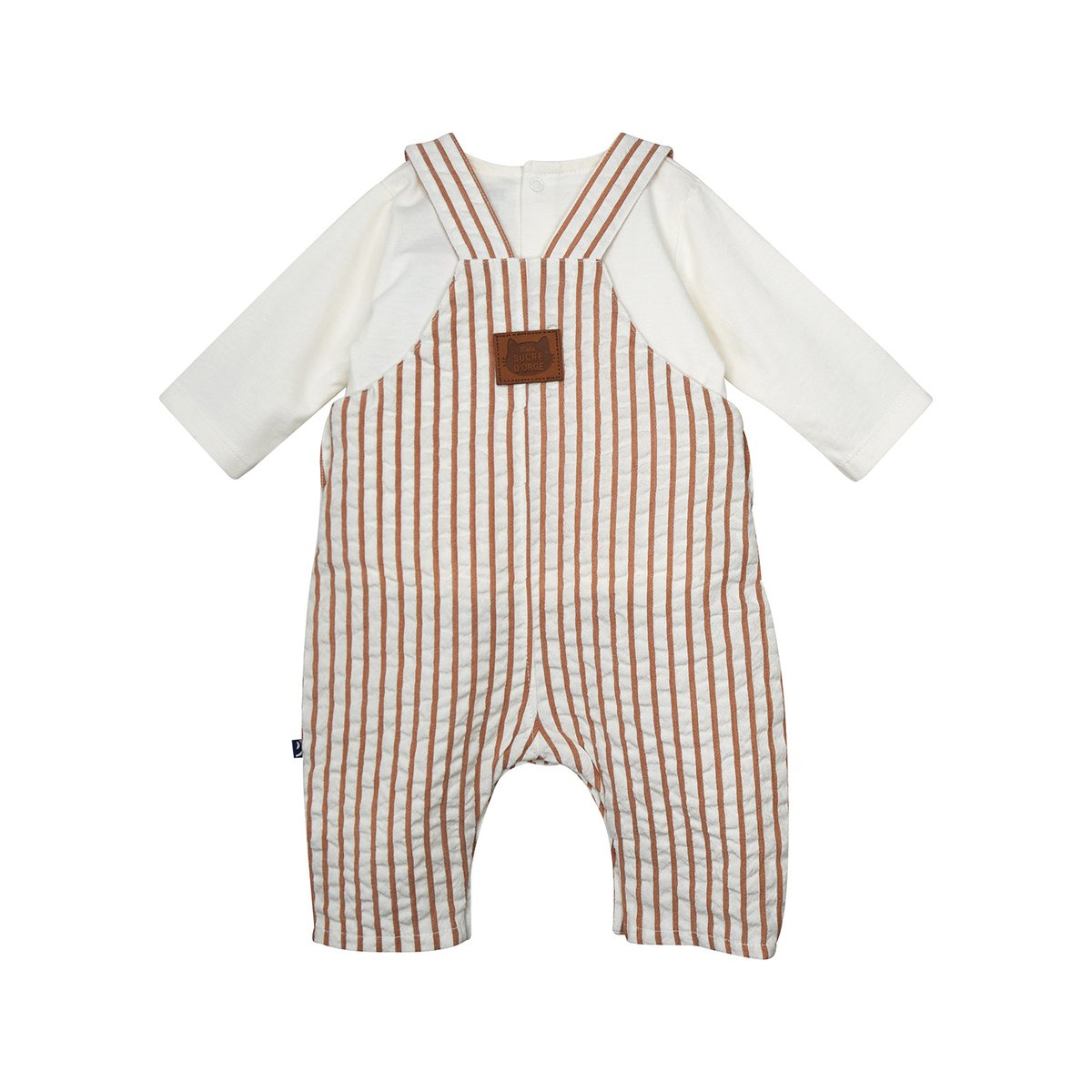 Ensemble t-shirt salopette roméo sucre d'orge beige, SUCRE D'ORGE
