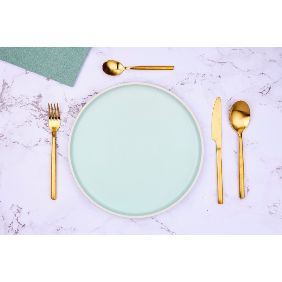 Lot de 6 petites cuillères en inox, NUDE doré mat, BJORN