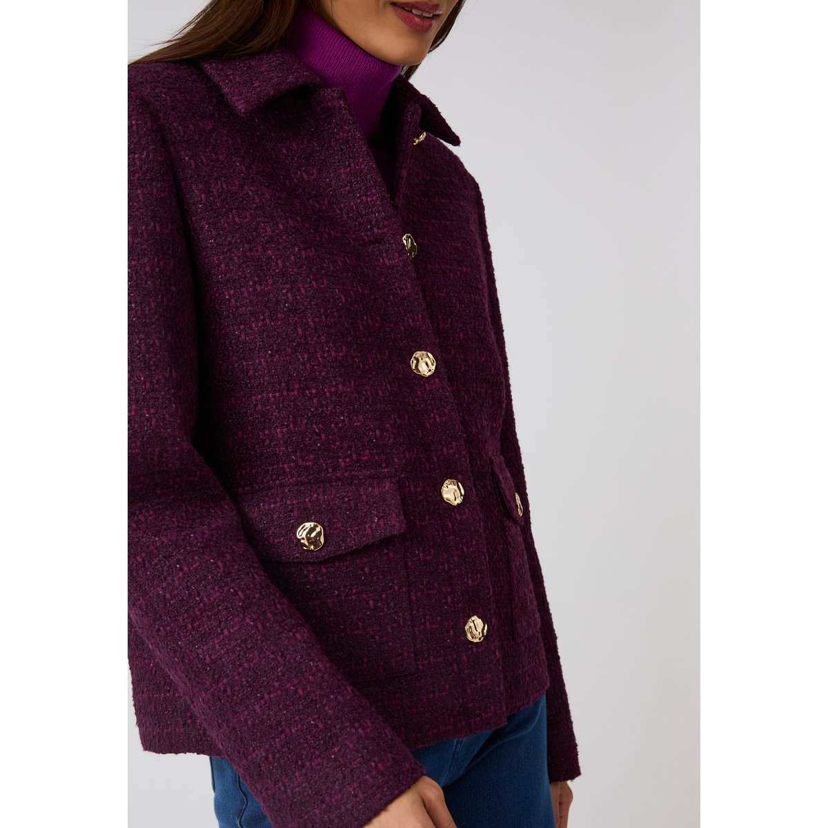 Veste effet tweed violet, DAMART