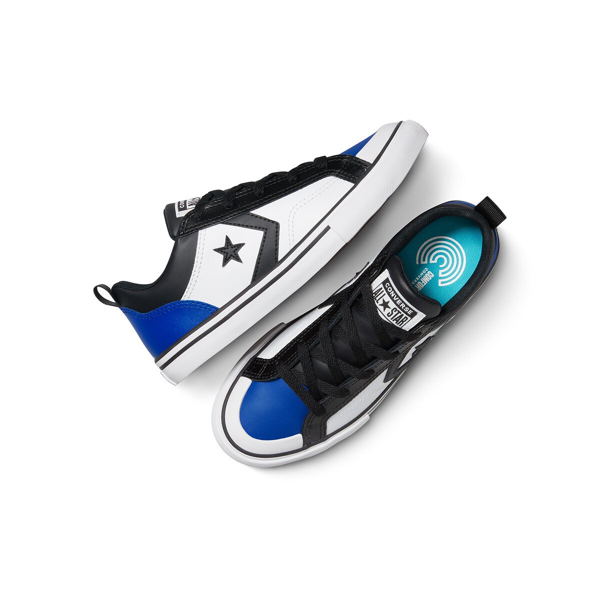 Kids Pro Blaze Archival Athletics Leather Trainers black/white/blue, CONVERSE