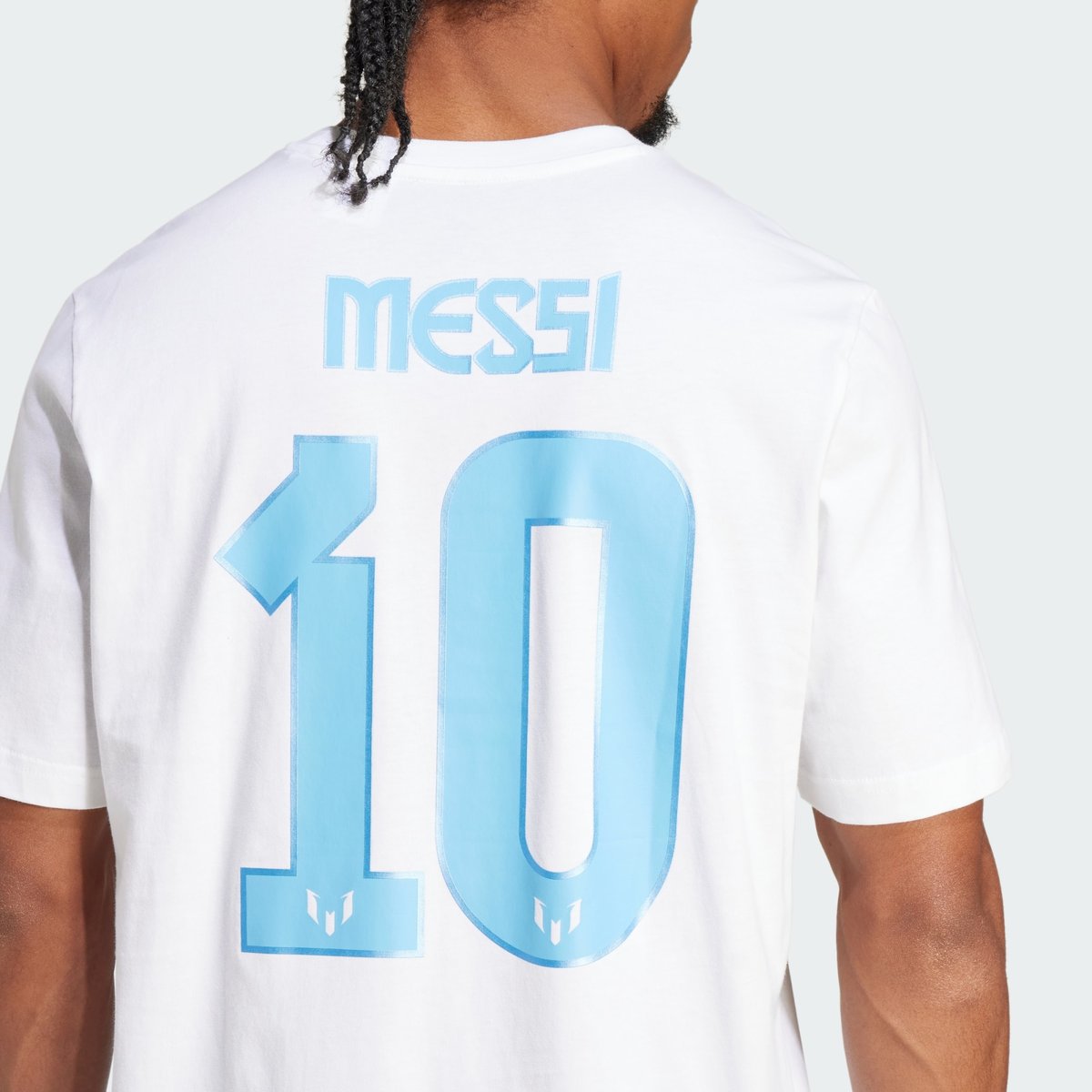 T-shirt graphisme Nom et numéro de Messi white, adidas Performance