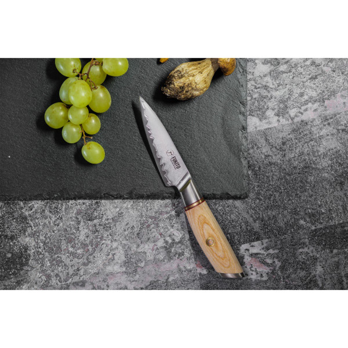 Coffret 2 couteaux de cuisine Pakka San Mai bois clair, FUKITO
