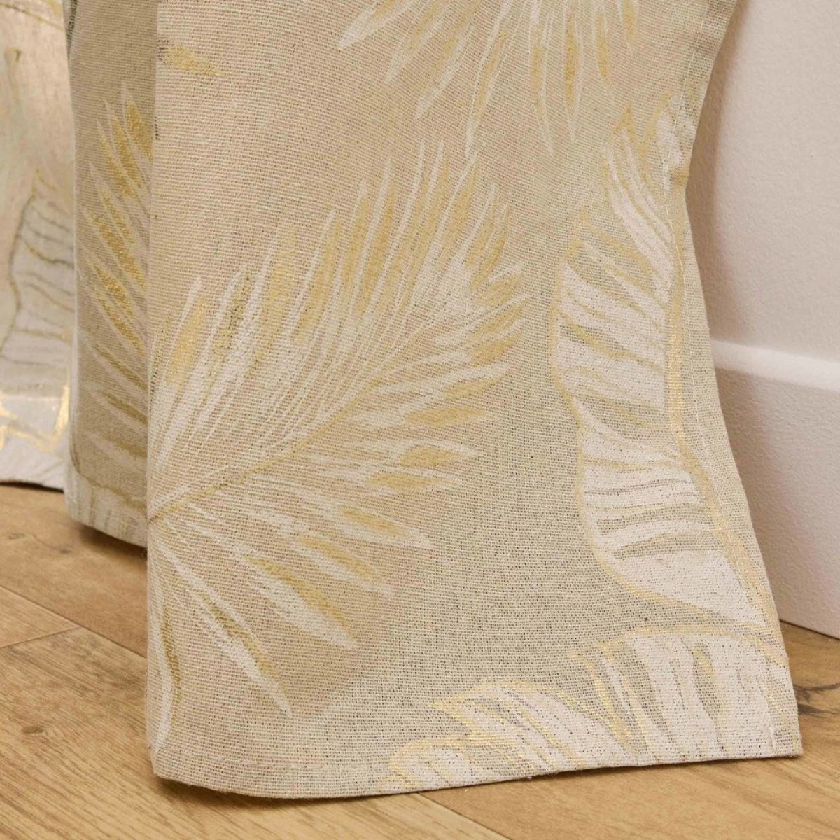 Rideau à œillets MALAYA imprimé métallisé beige, DECORATIE