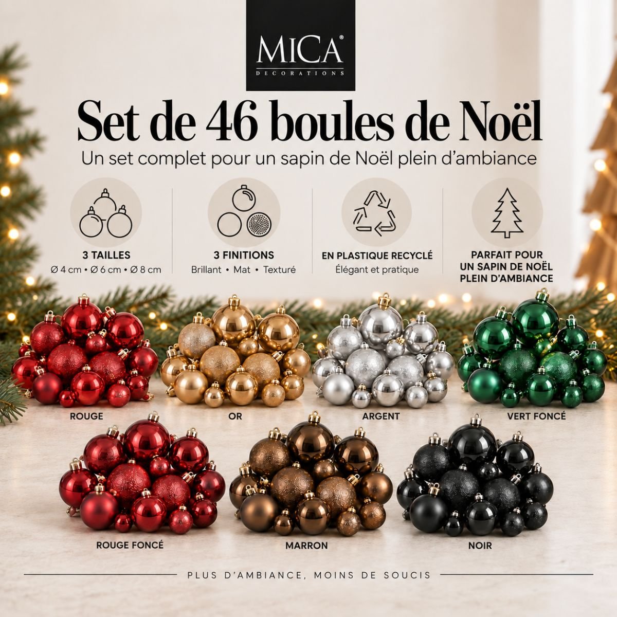 Boule de Noël or, MICA DECORATIONS