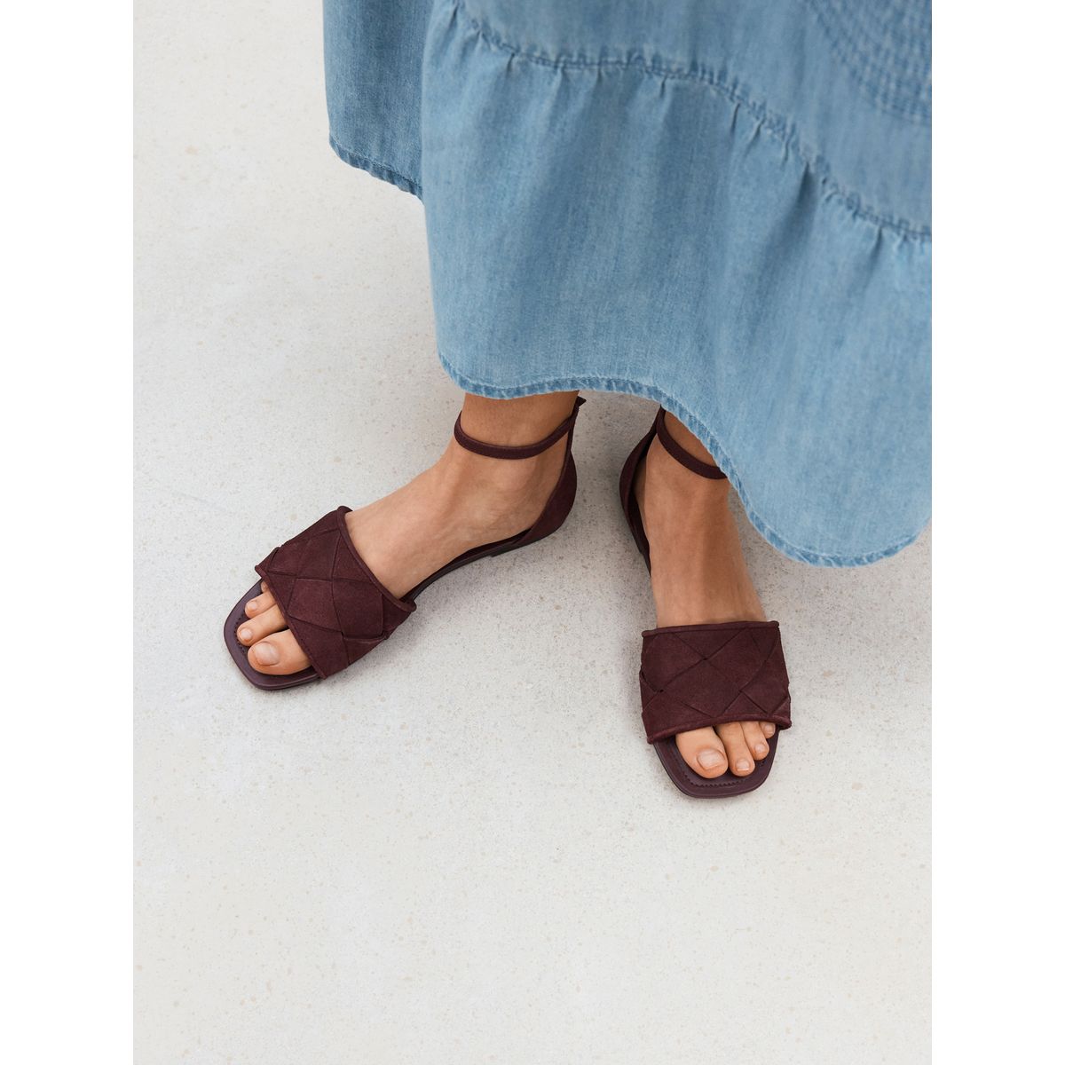 Sandales à bride tressée forever comfort® rouge bordeaux, NEXT