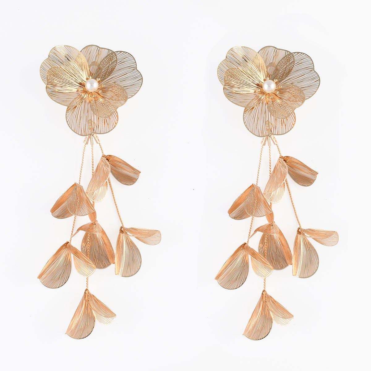 Boucles d'oreilles clips – fleurs filigranées dorées doré, BALABOOSTE