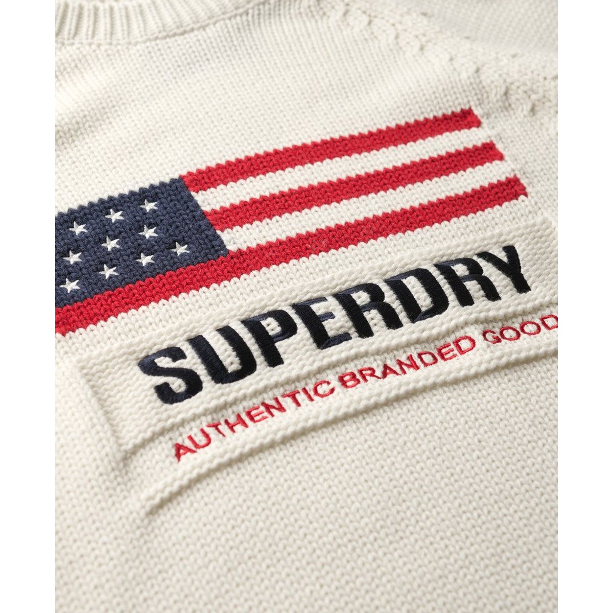 Pull ras du cou Americana écru, SUPERDRY