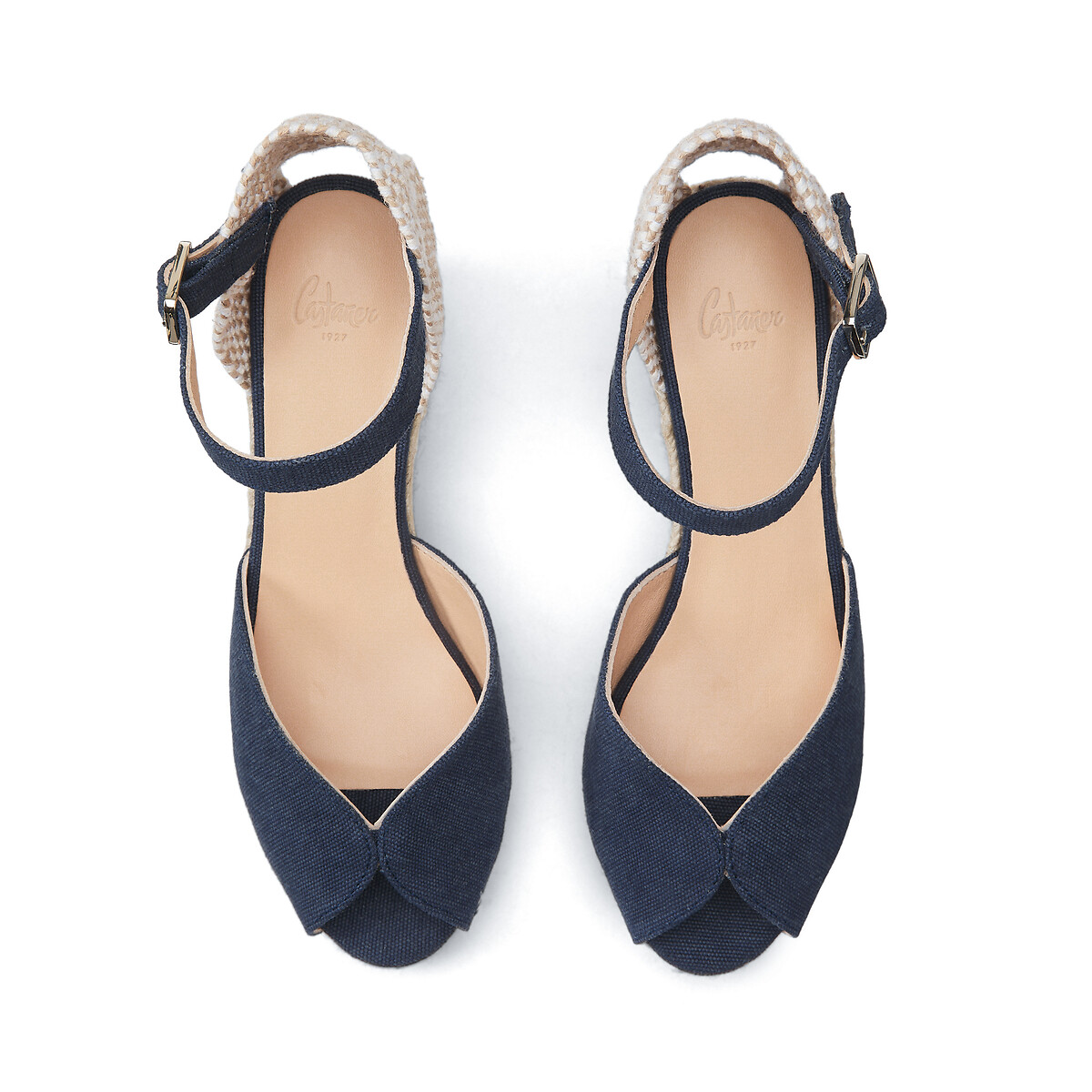 Espadrillas con zeppa Bianca blu, CASTANER