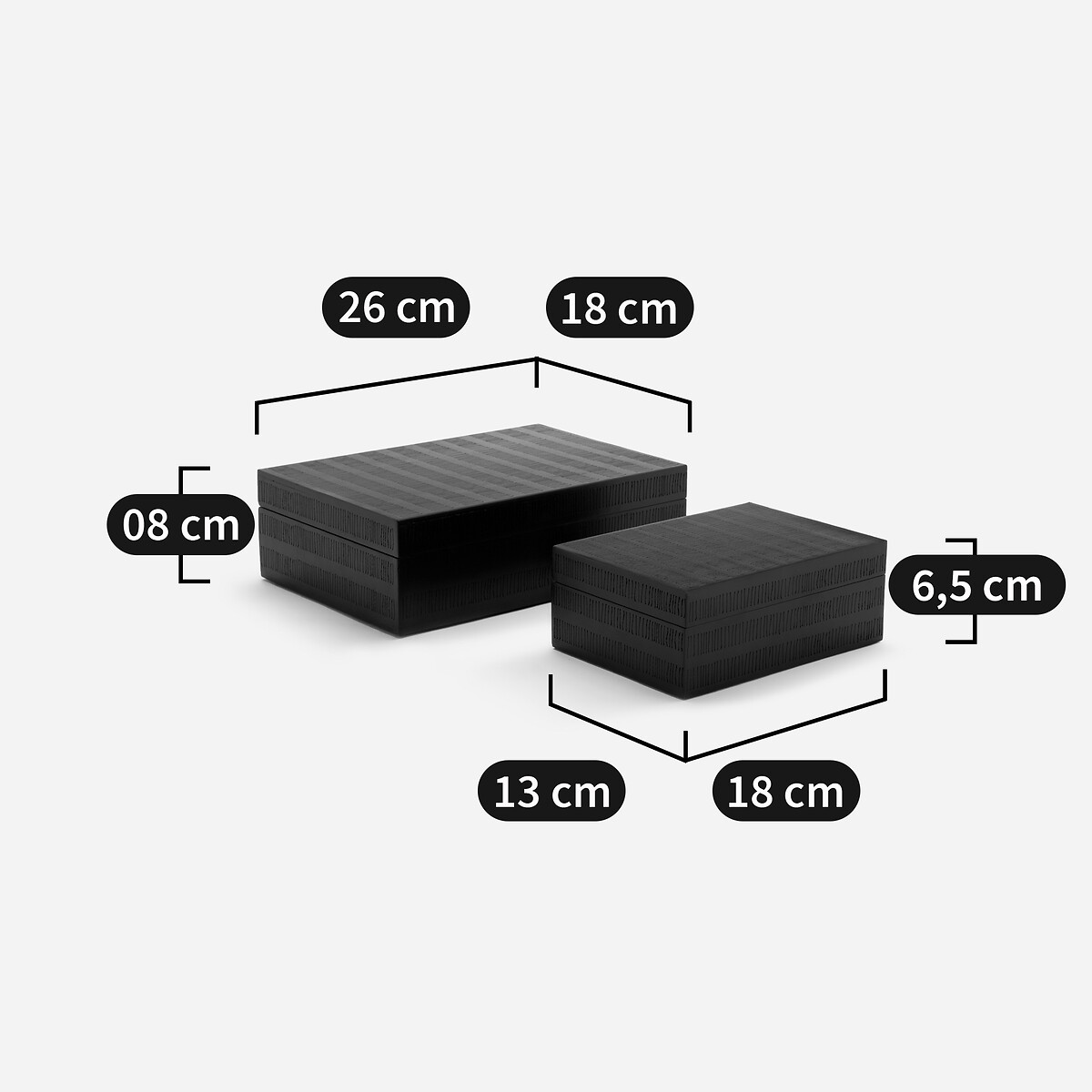 Lote de 2 cajas, Baksa negro, AM.PM