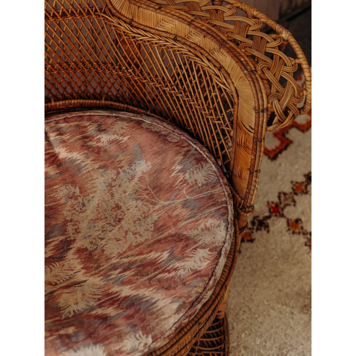 Fauteuil en rotin élégant et grandiose Emmanuel N°28 - Bon état bois clair, DEBONGOUT