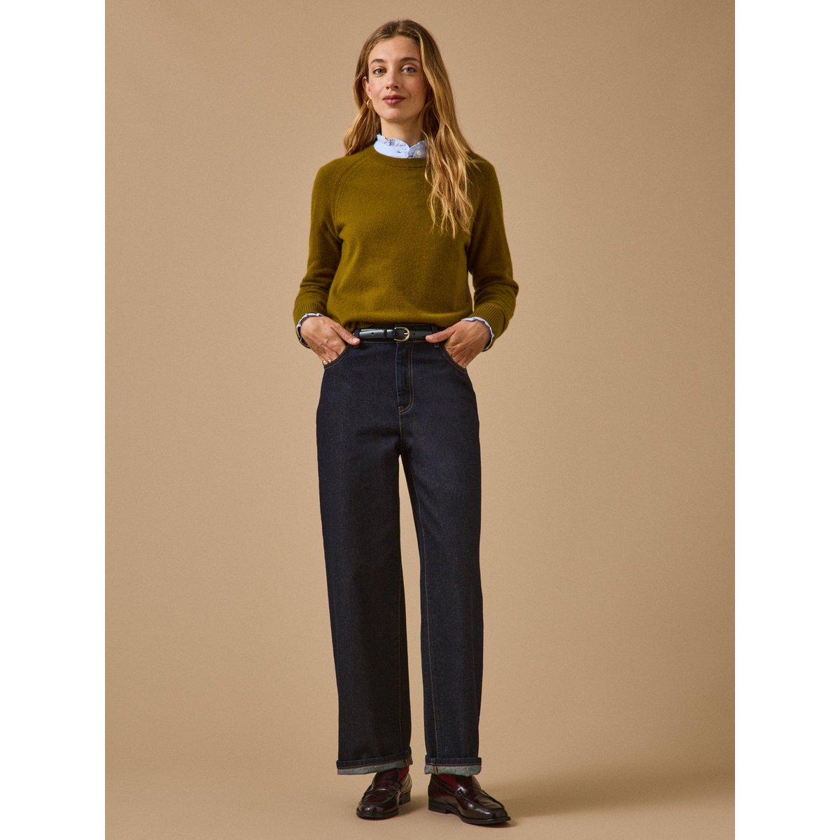 Jean wide Émilia coton biologique denim brut, CYRILLUS