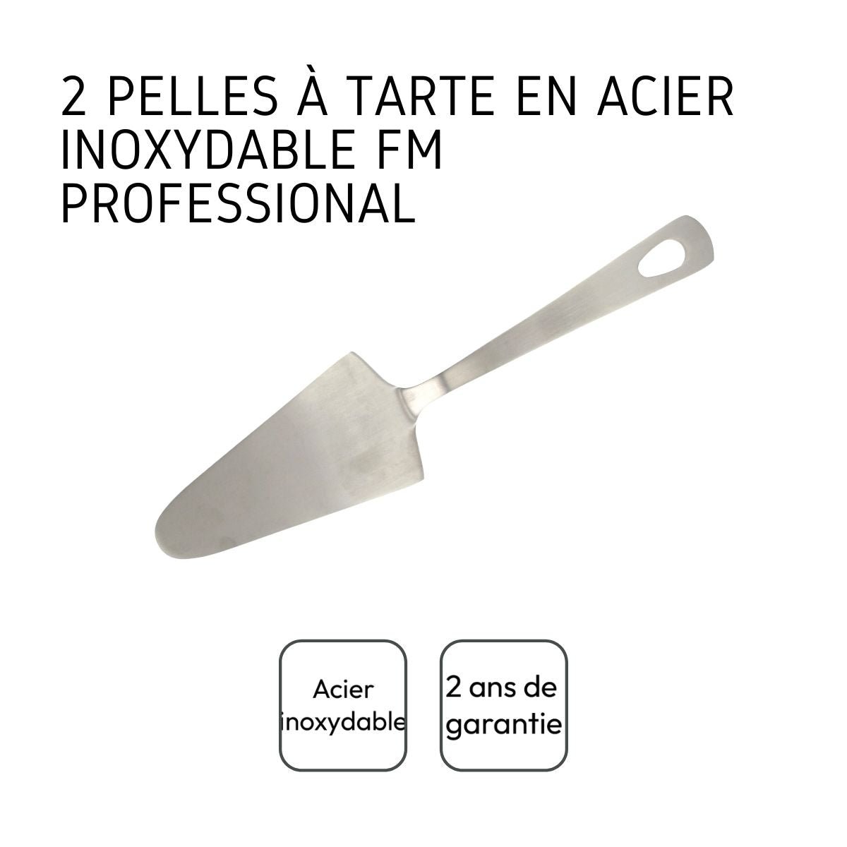 Lot de 2 pelles à tarte inox, FM PROFESSIONAL