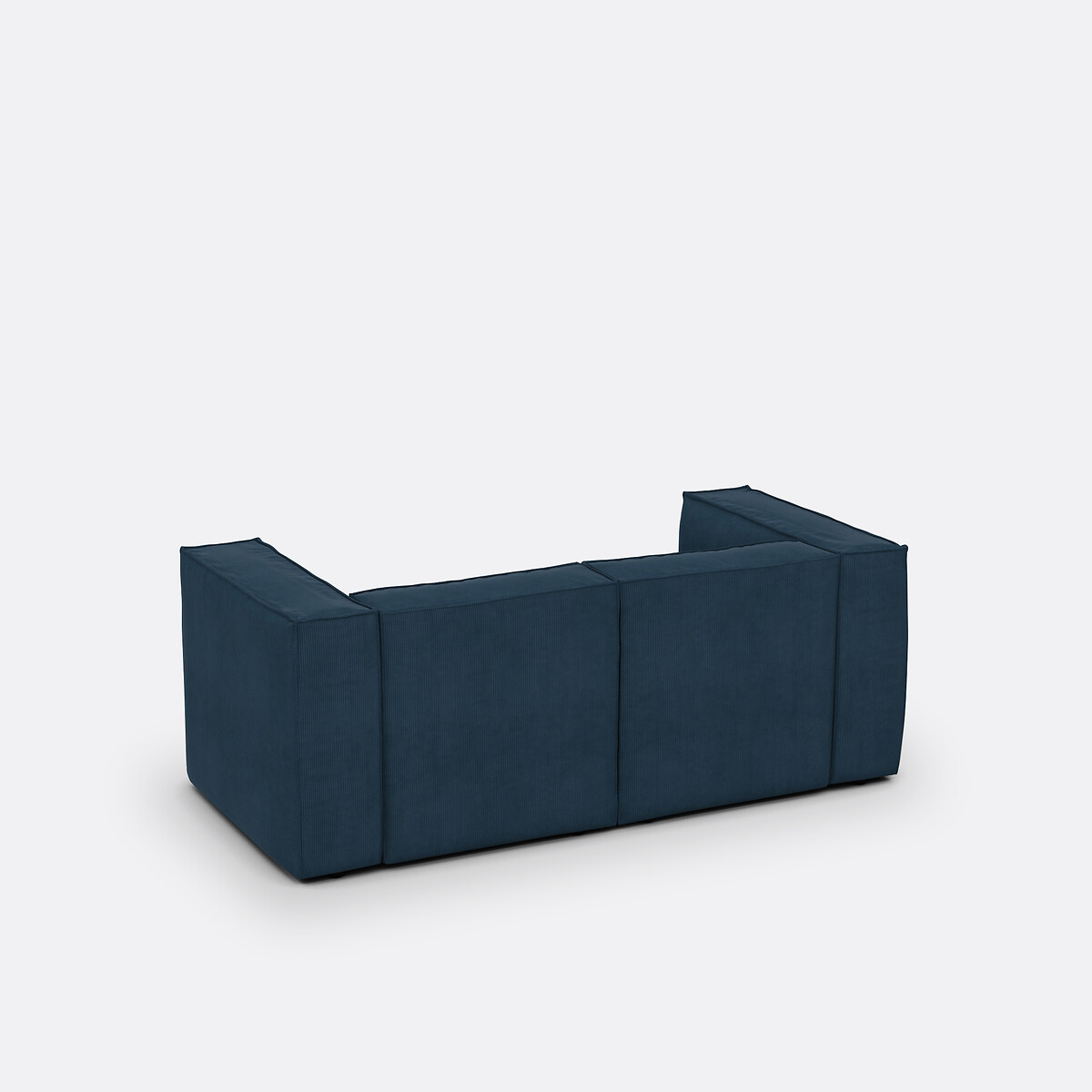 Canapé modulable 2 places, en velours côtelé fines côtes, SEVEN bleu, LA REDOUTE INTERIEURS