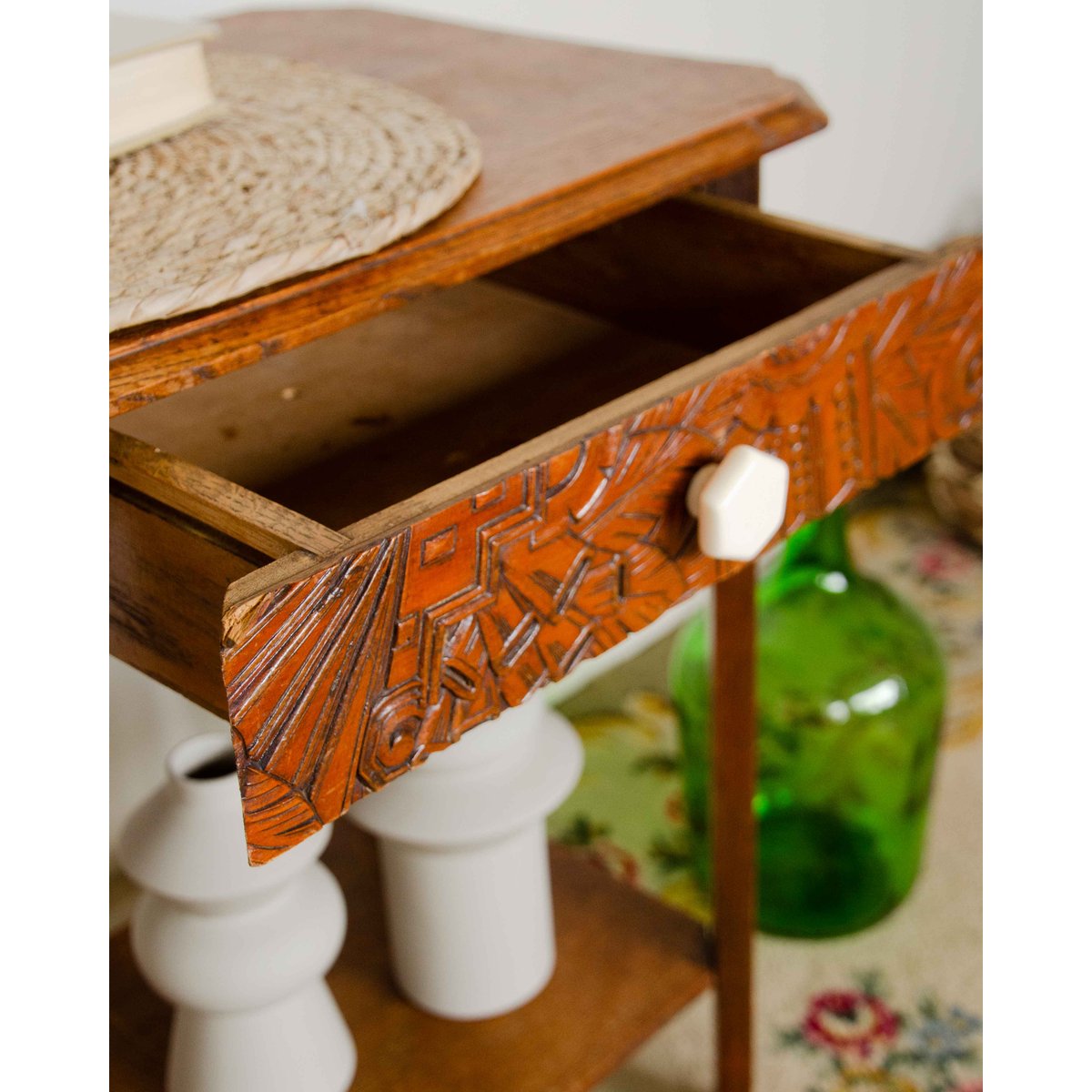 Console art déco Francine N°998 - Bon état bois foncé, DEBONGOUT