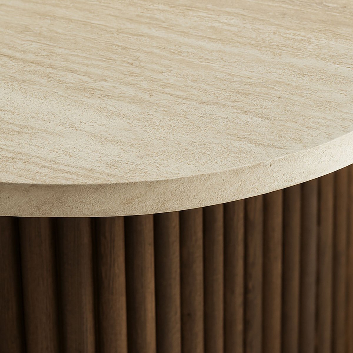 Table basse effet travertin, ESTHER naturel, NOW'S HOME