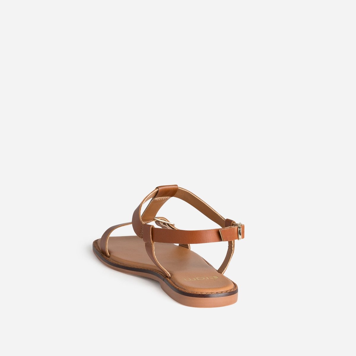 Sandale Plate en cuir NARBONA cognac, ERAM