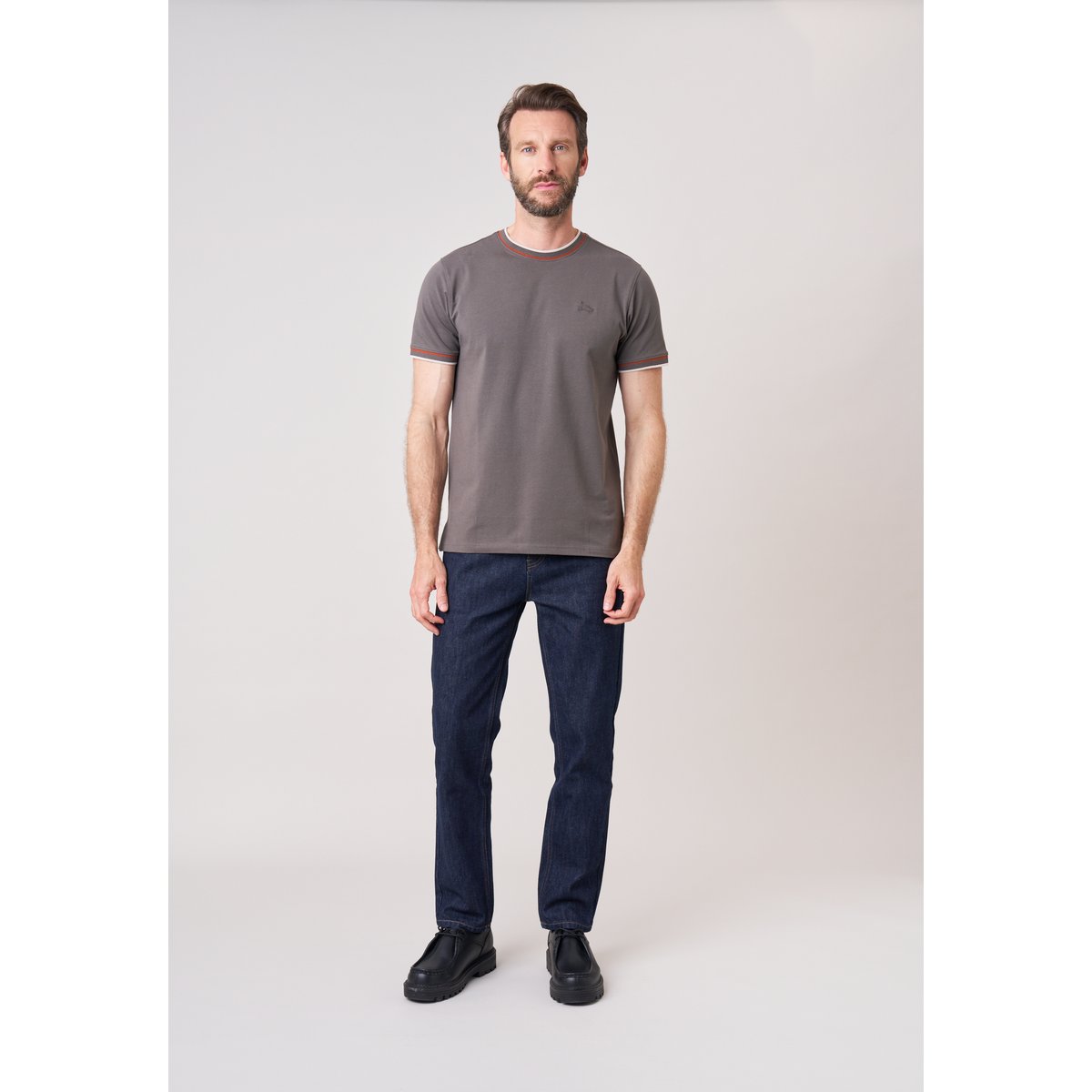 T-shirt homme en coton avec broderie poitrine BOONE military, DEELUXE