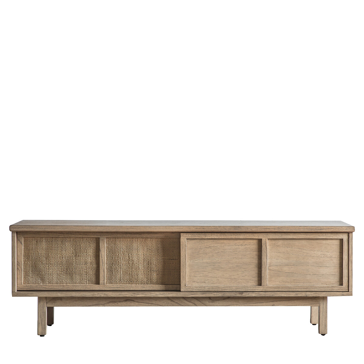 Bharhut Japandi Panelled Rattan TV Unit wood, ÉDITÉ