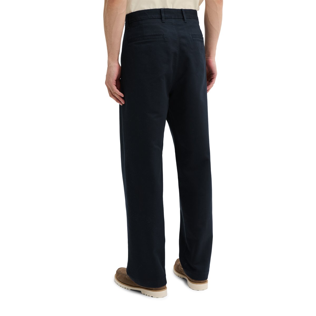 Chino modèle Mossbo large en satin de coton bio élastique bleu foncé, MARC O'POLO