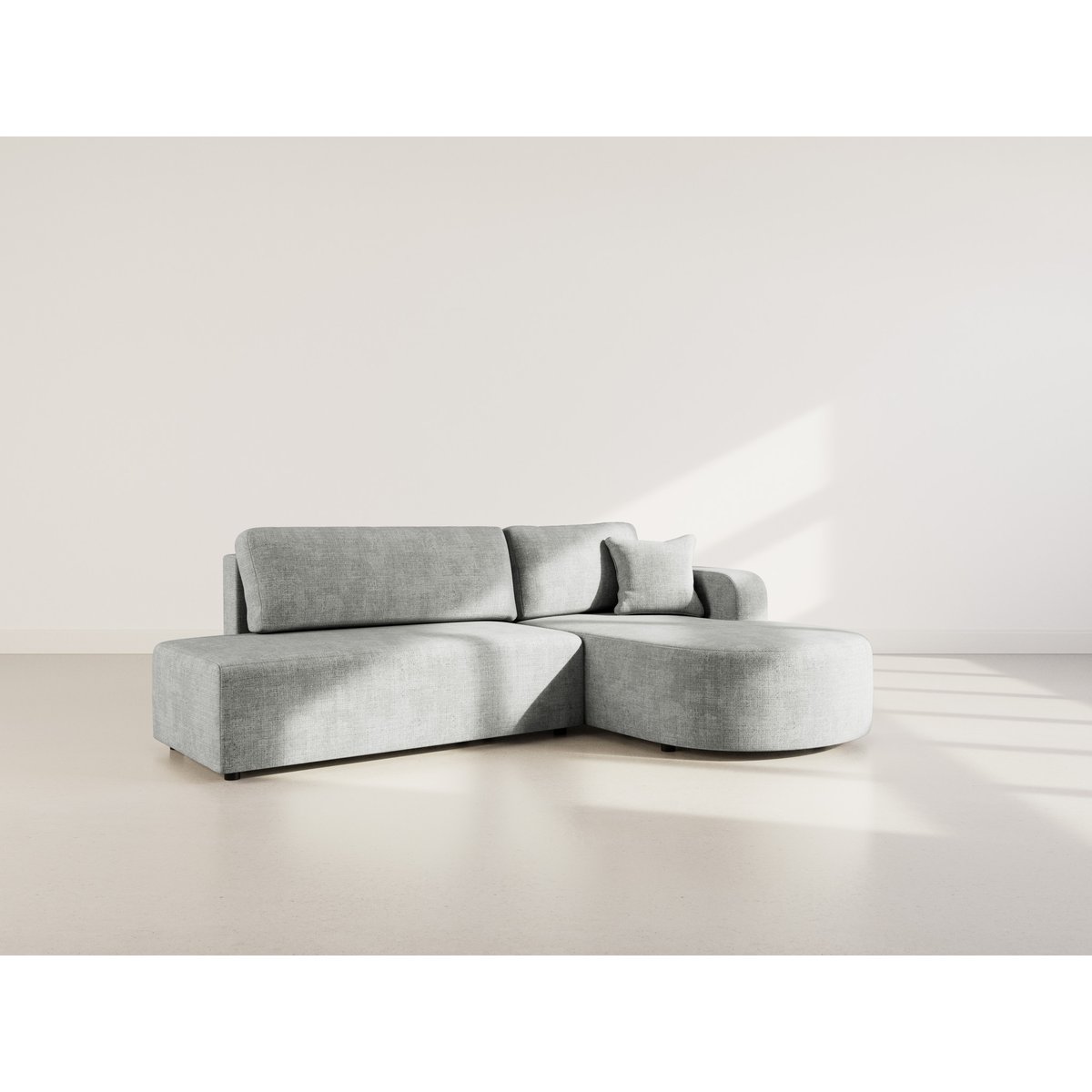 Canapé angle droit convertible velours texturé, MIRO gris, BEST MOBILIER