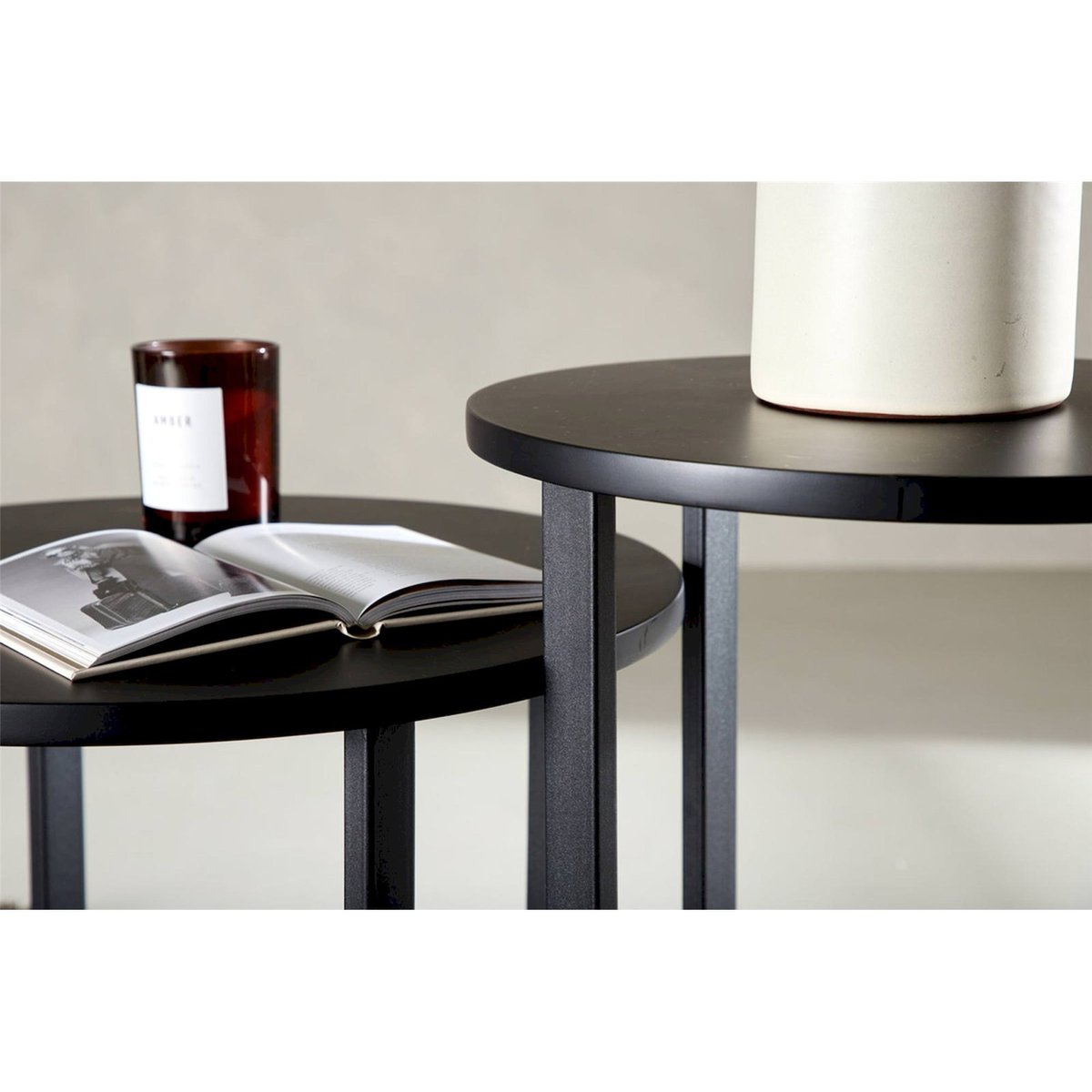 Table basse ronde métal collection CULARY noir, RECOLLECTION