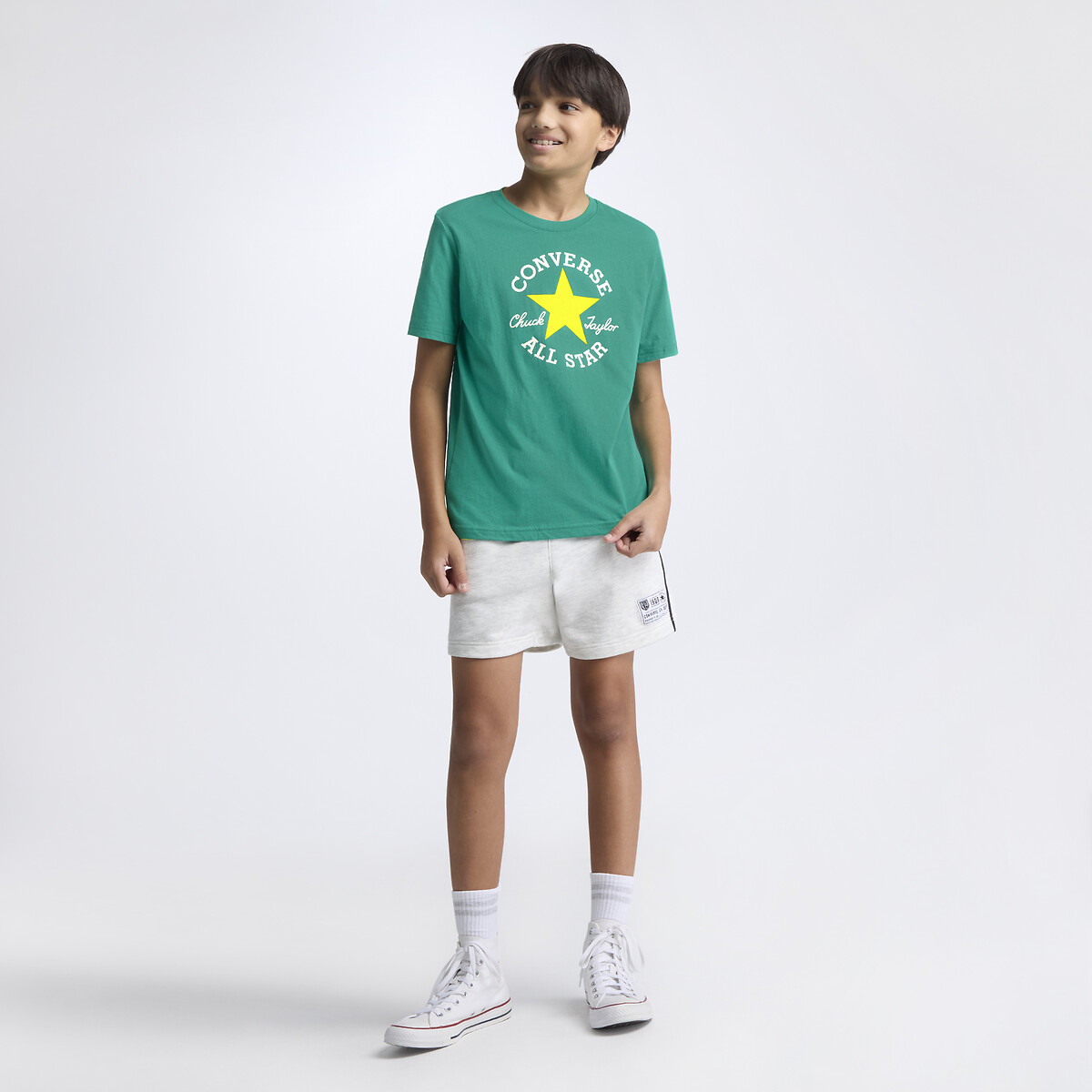 Camiseta manga corta, logotipo pecho verde, CONVERSE