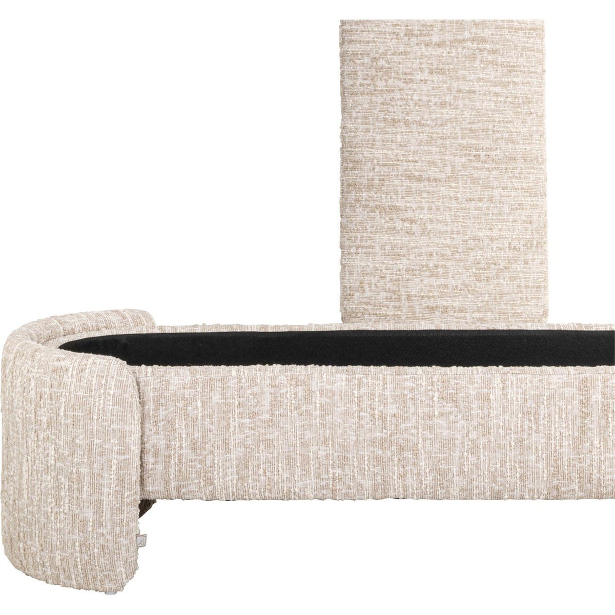 Banc coffre avec rangement, Assise rembourrée beige angora, RECOLLECTION