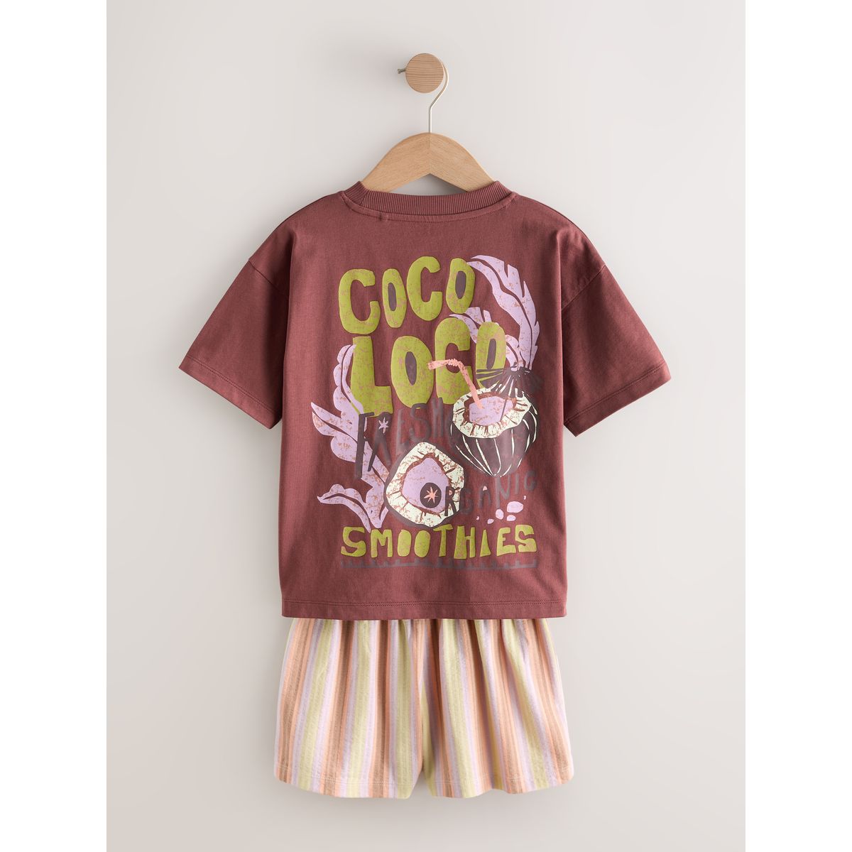 Pyjama short, lot de 3 violet/orange, NEXT