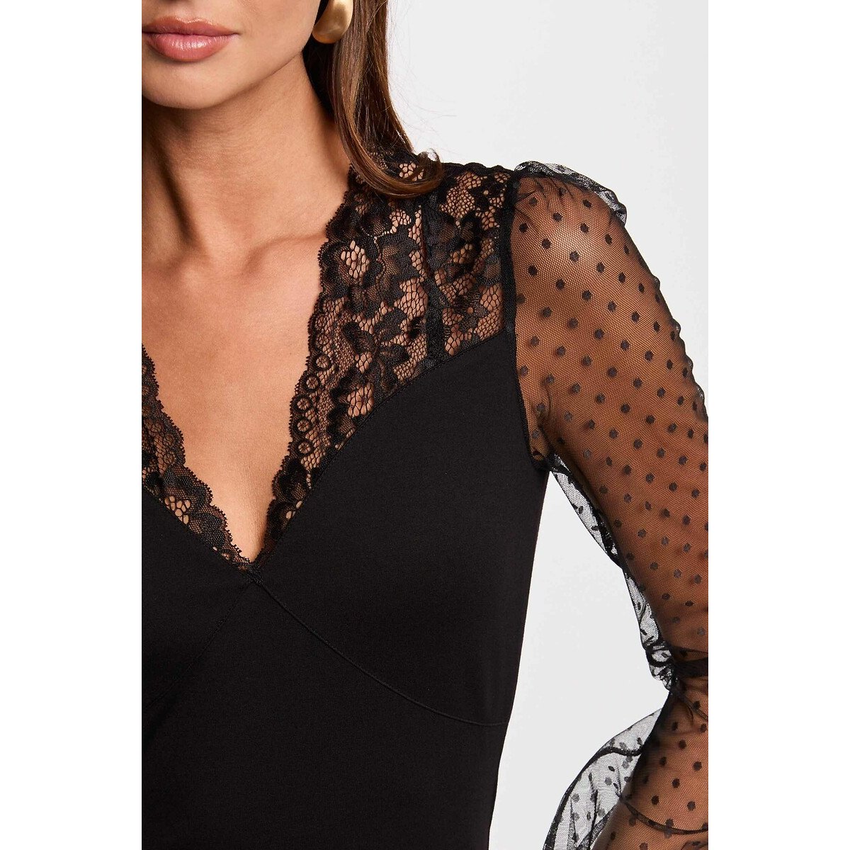 Body manches longues noir, MORGAN