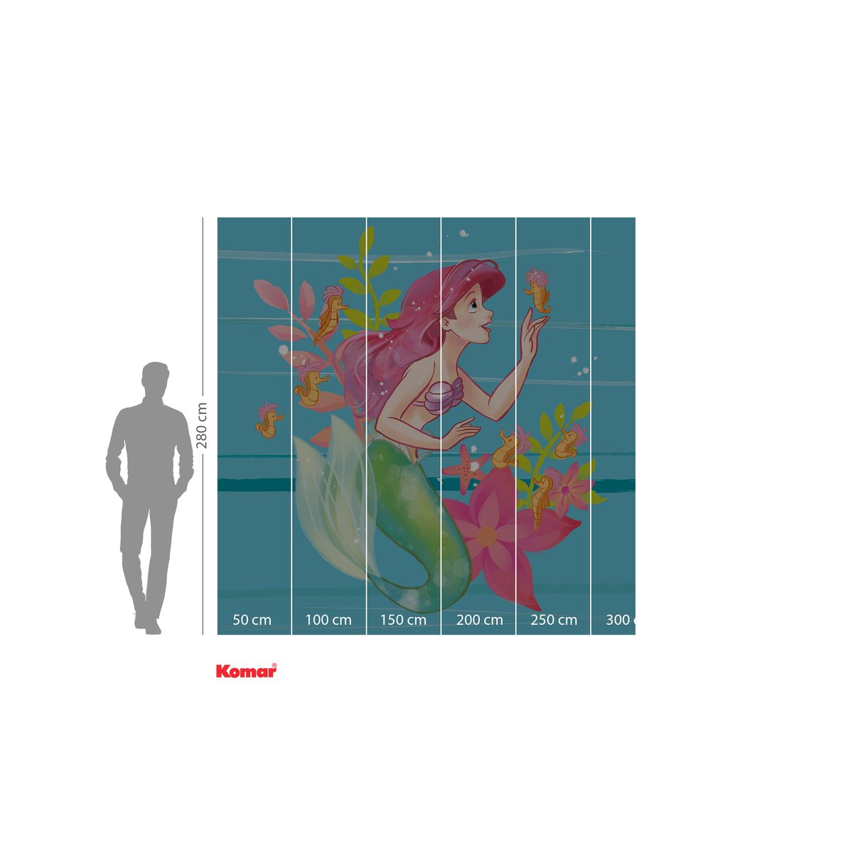 Papier peint Komar - Ariel Little Friends - 250 x 250 cm multicolore, HEXOA