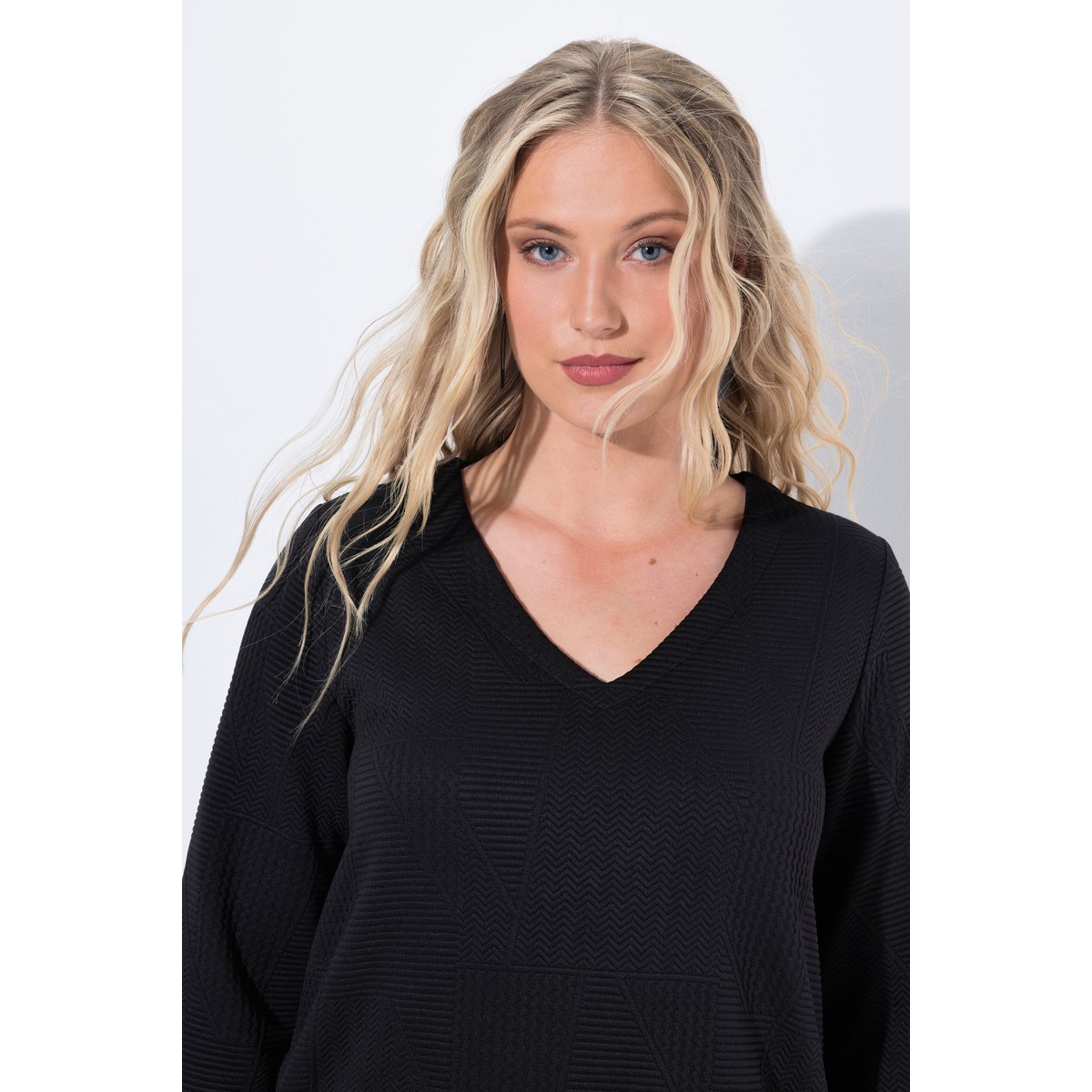 Robe midi évasée en molleton noir, ULLA POPKEN