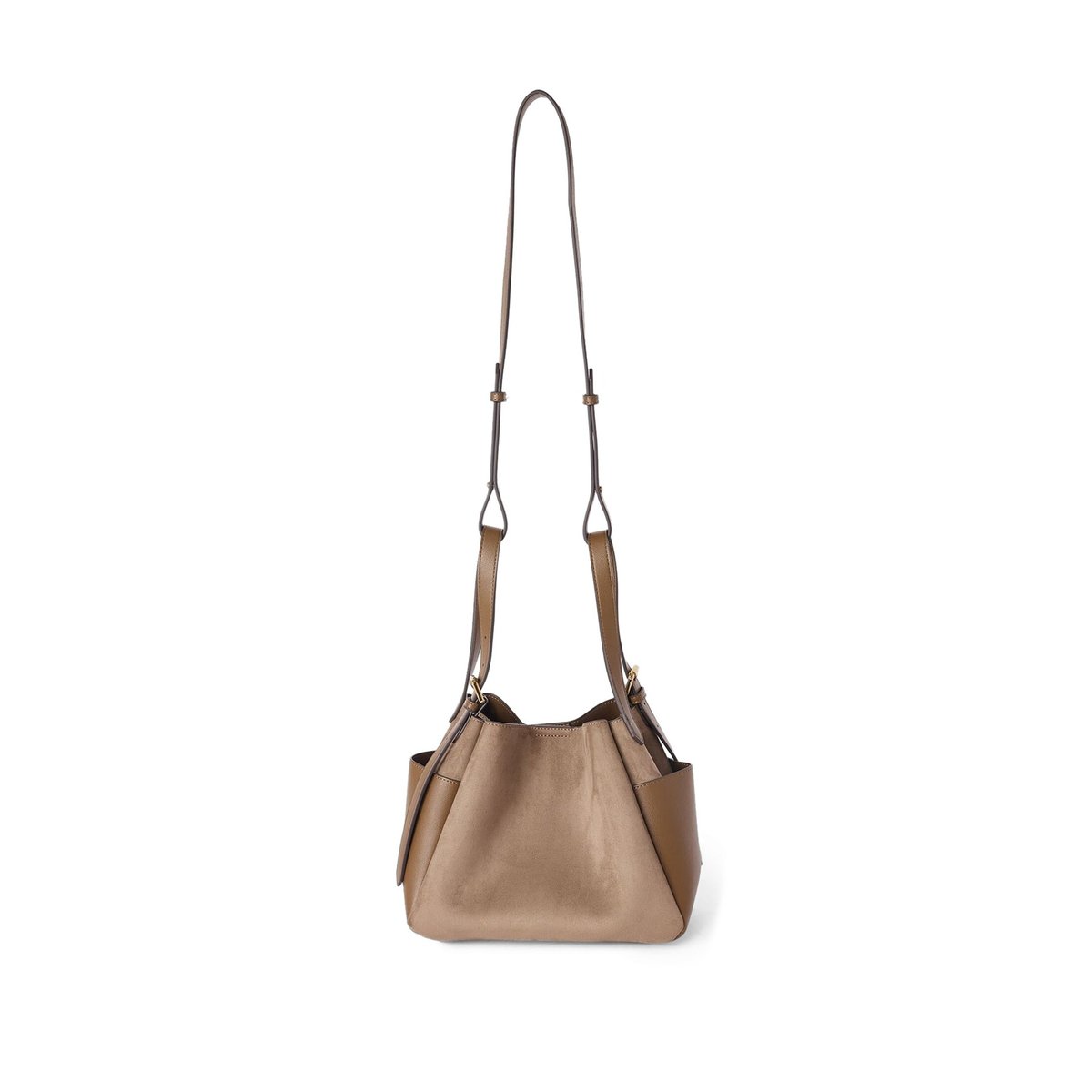 Sac seau avec bandoulière marron, MOTIVI