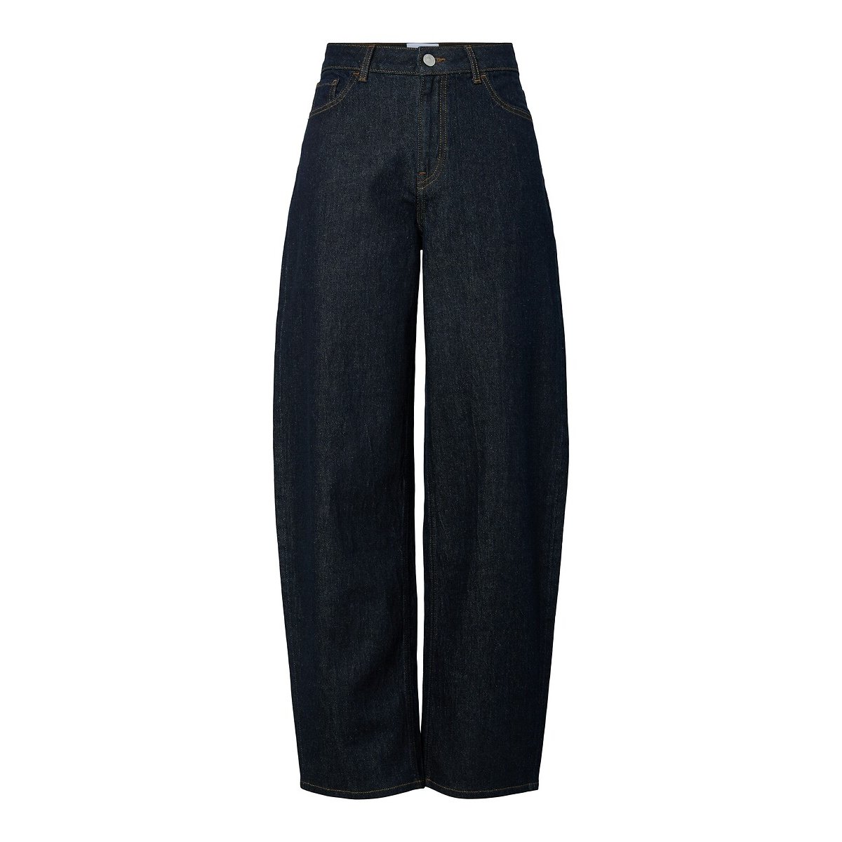 Jean barrel dark blue denim, PIECES