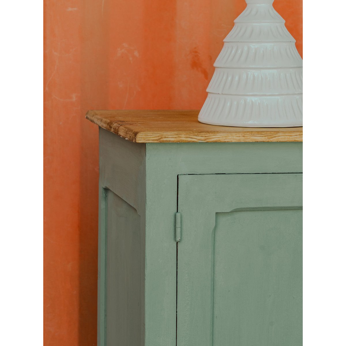 Long buffet en bois vert d'eau Gilbert N°1591 - Bon état bois clair, DEBONGOUT