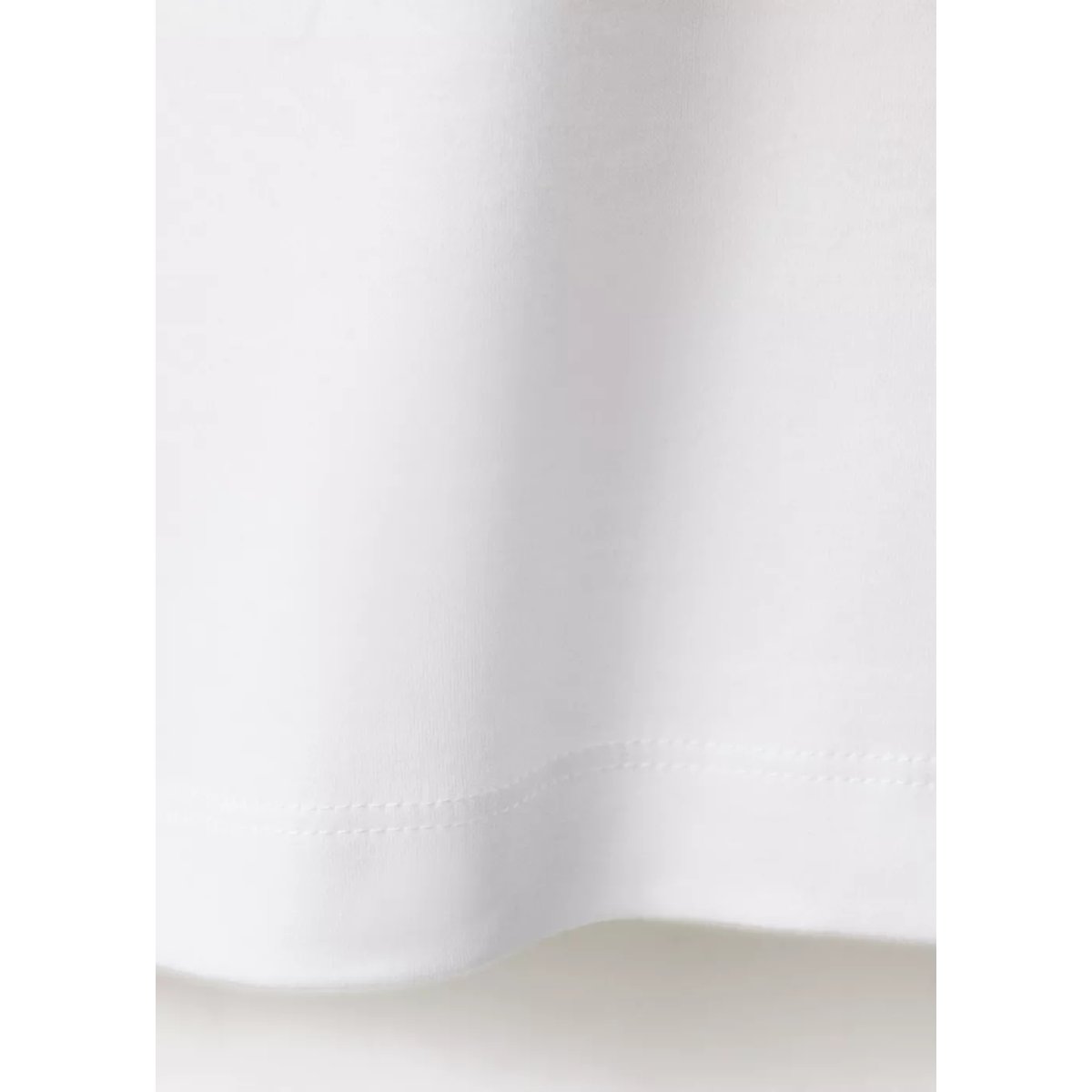 T-shirt 100 % coton col boulanger blanc, MANGO MAN