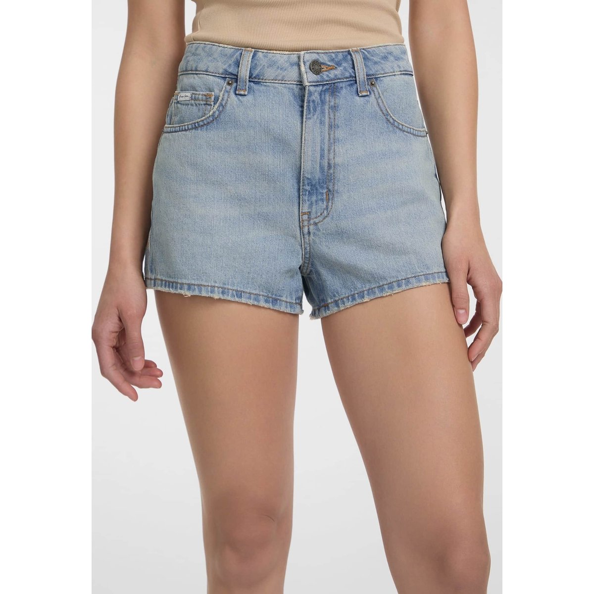 Short En Jean Taille Haute bleu ciel, GUESS