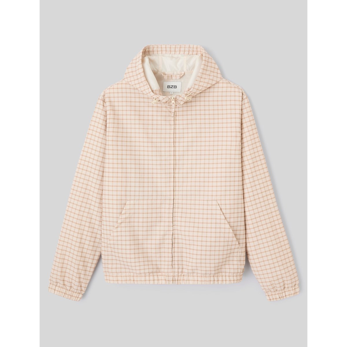 Blouson léger à capuche blanc cassé, BZB