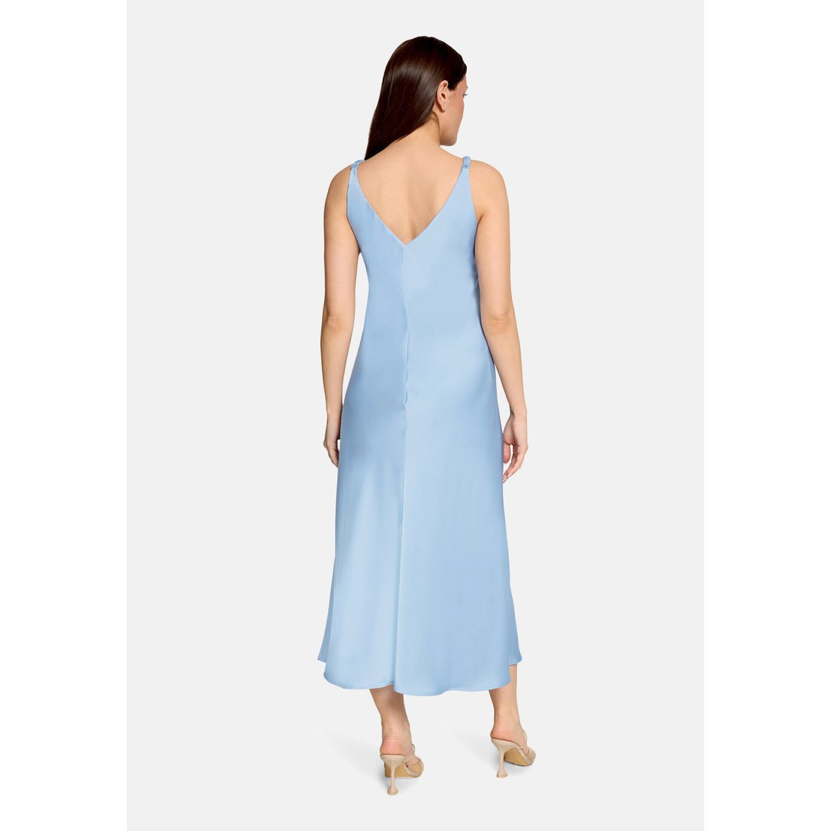 Robe de soirée à larges bretelles soft sky, VERA MONT