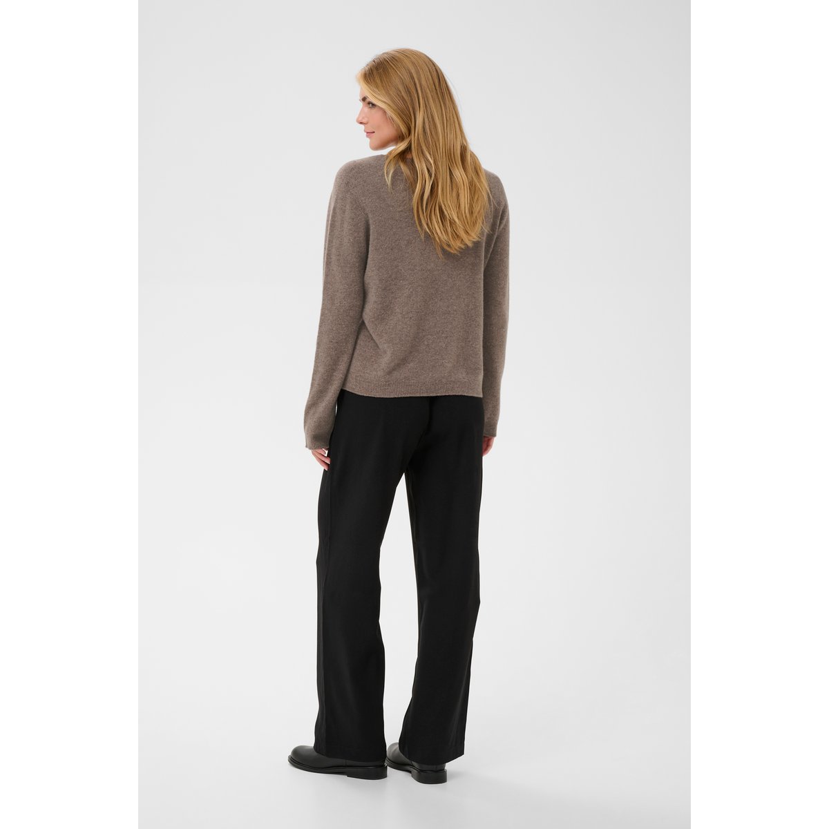 Pullover tricoté marron java melange, CREAM